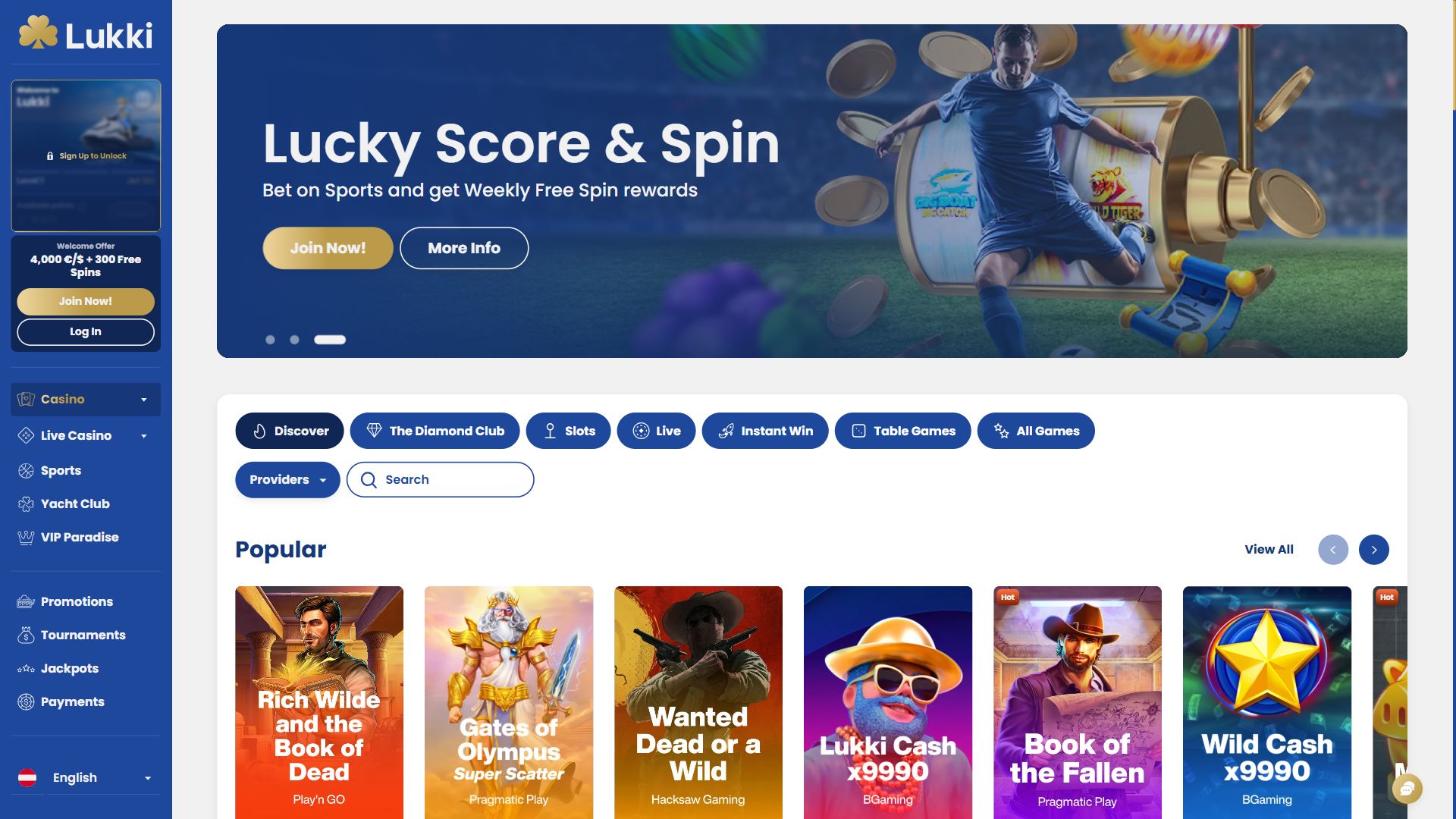 Lukki — Homepage (Desktop)