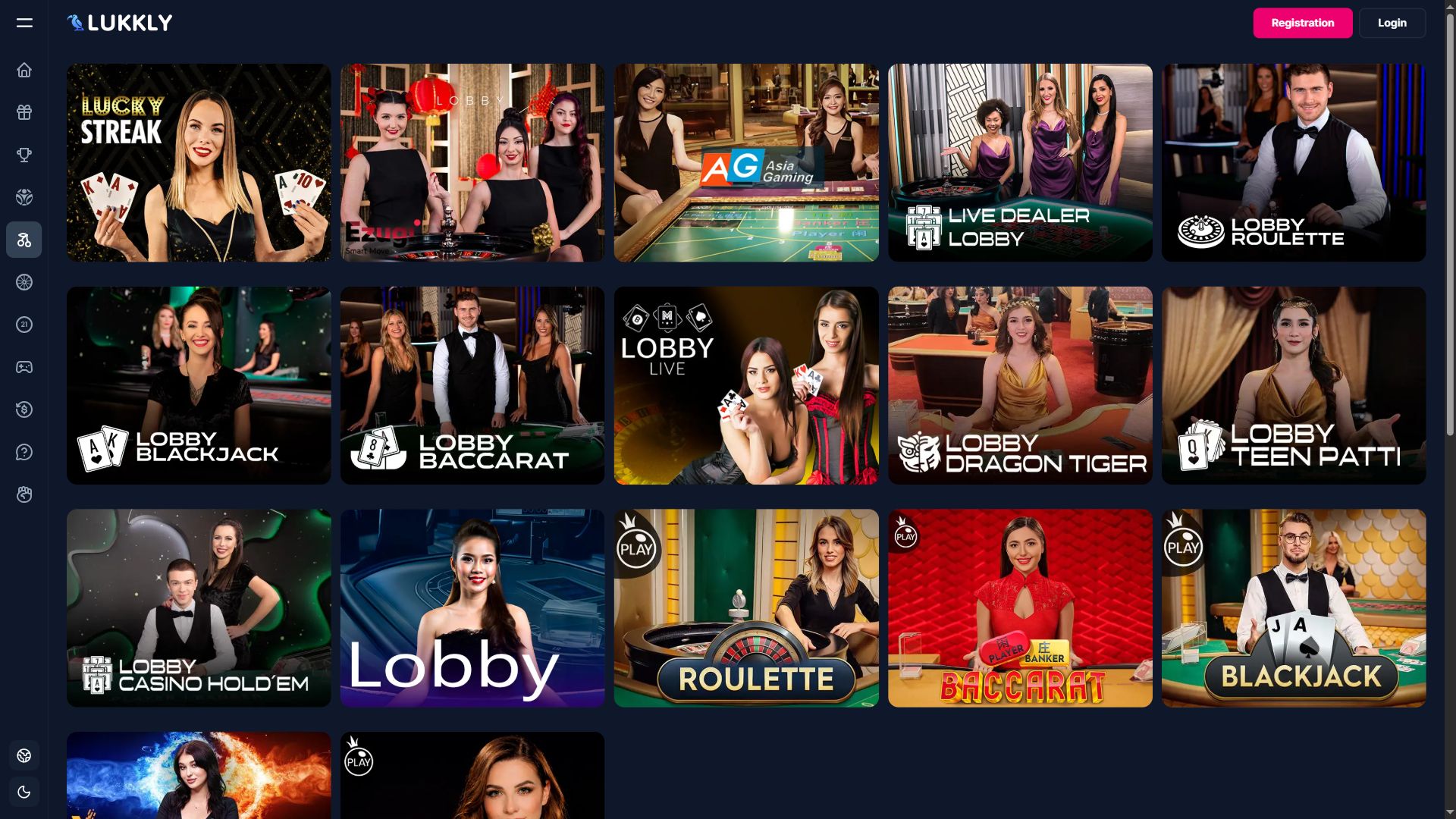 Lukkly — Lobby (Desktop)