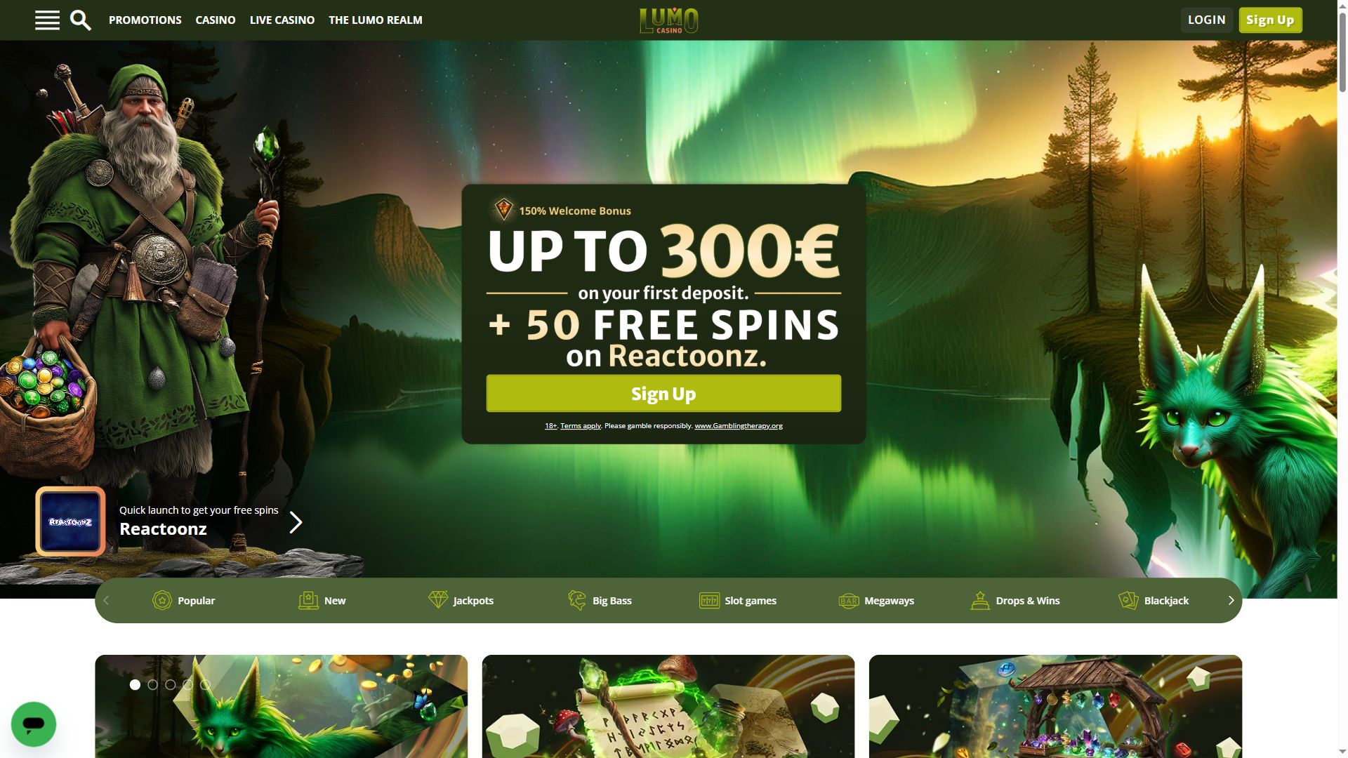 Lumocasino — Homepage (Desktop)