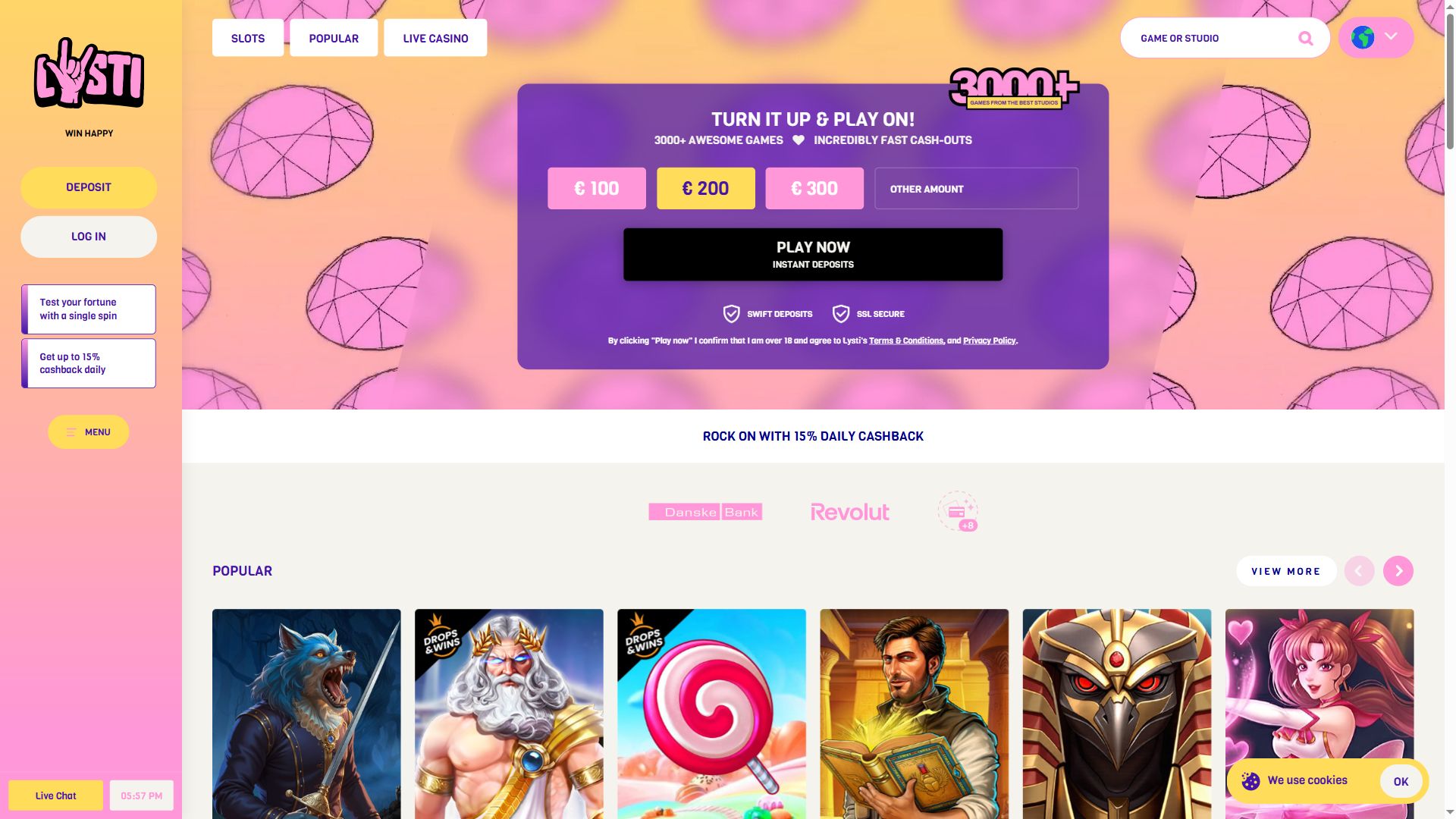 Lysti — Homepage (Desktop)