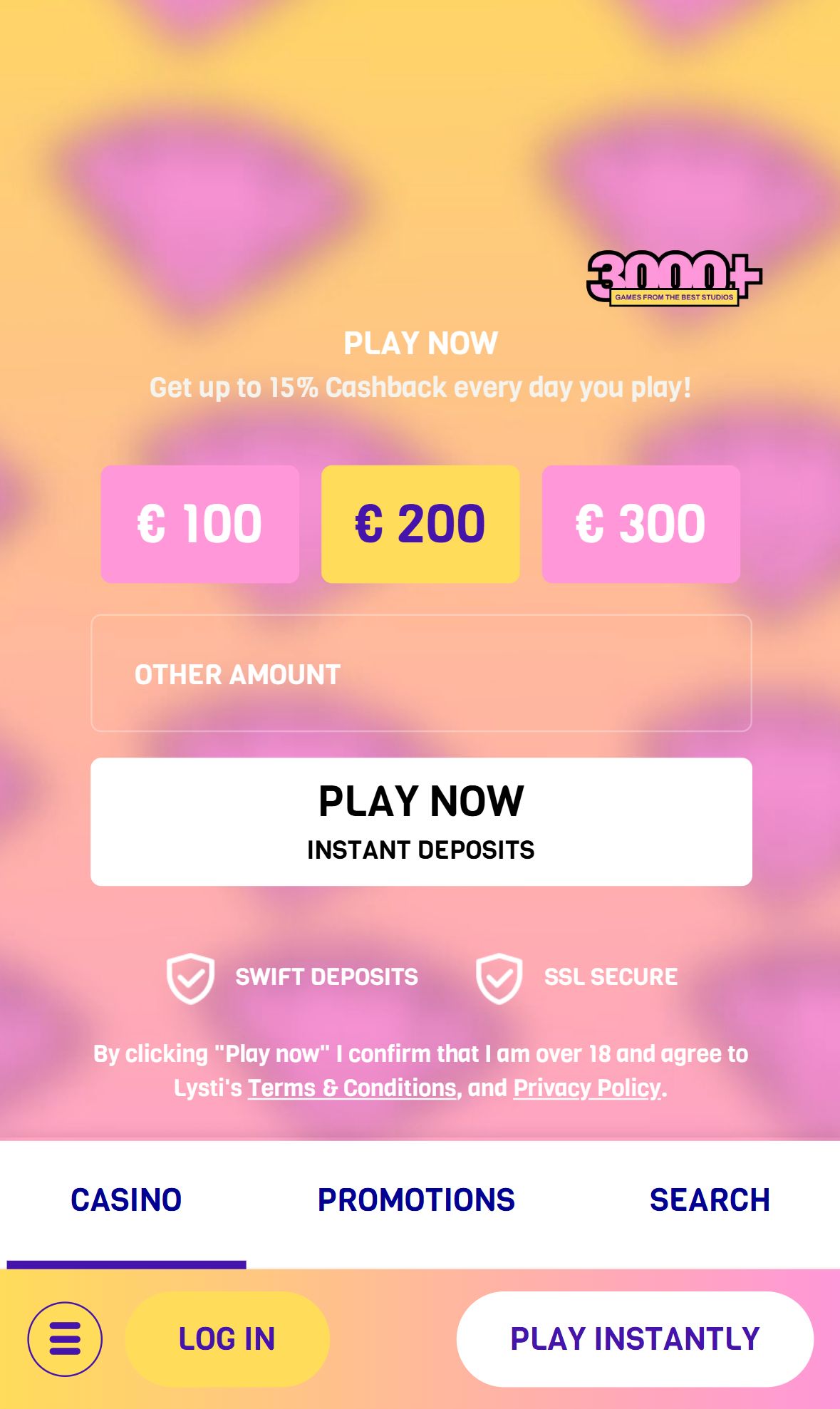 Lysti — Homepage (Mobile)