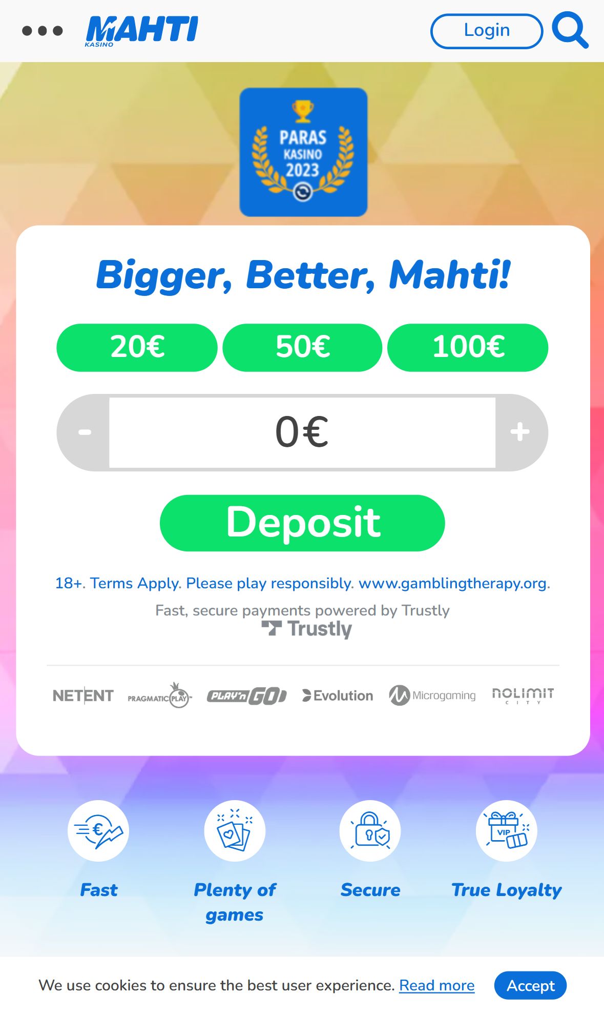 Mahti — Homepage (Mobile)