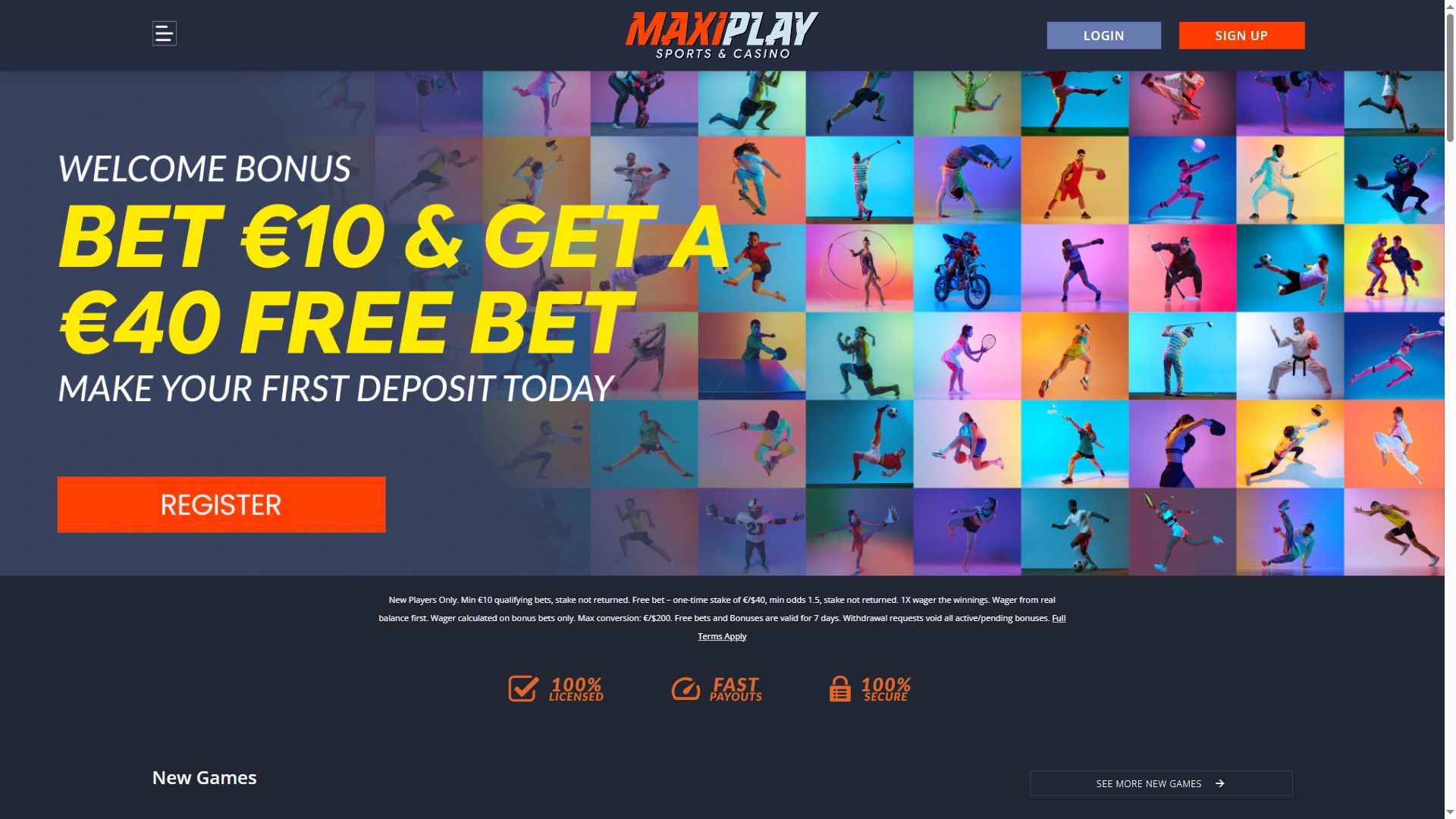 Maxiplay — Homepage (Desktop)