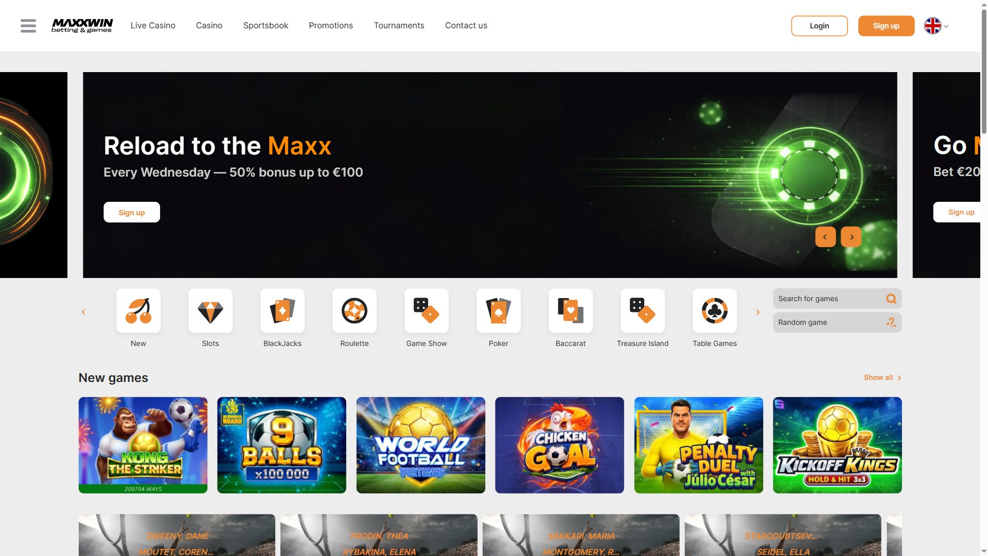 Maxxwin — Homepage (Desktop)