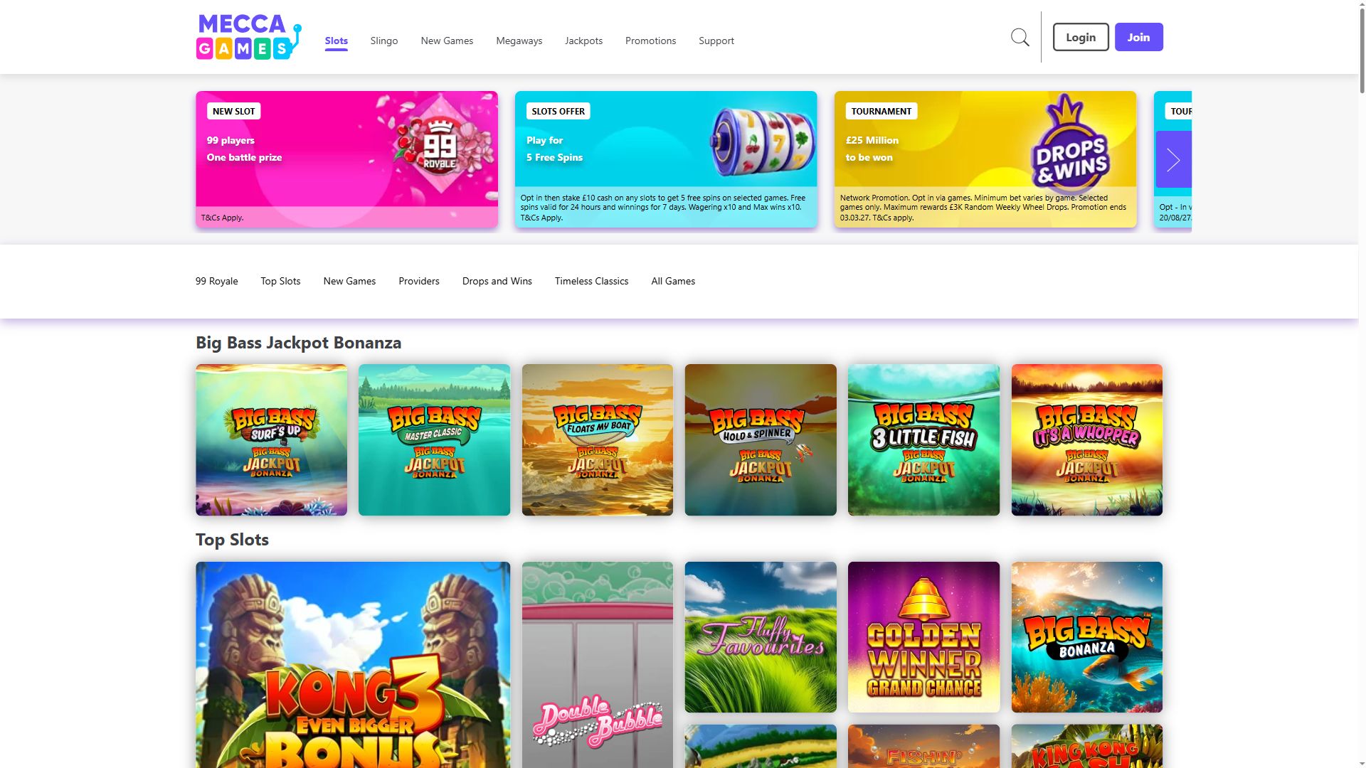 Mecca Games — Lobby (Desktop)