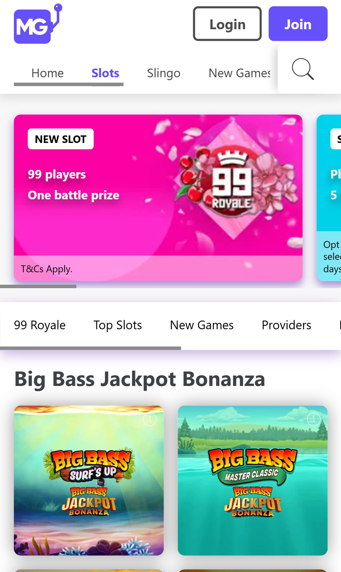 Mecca Games — Homepage (Mobile)