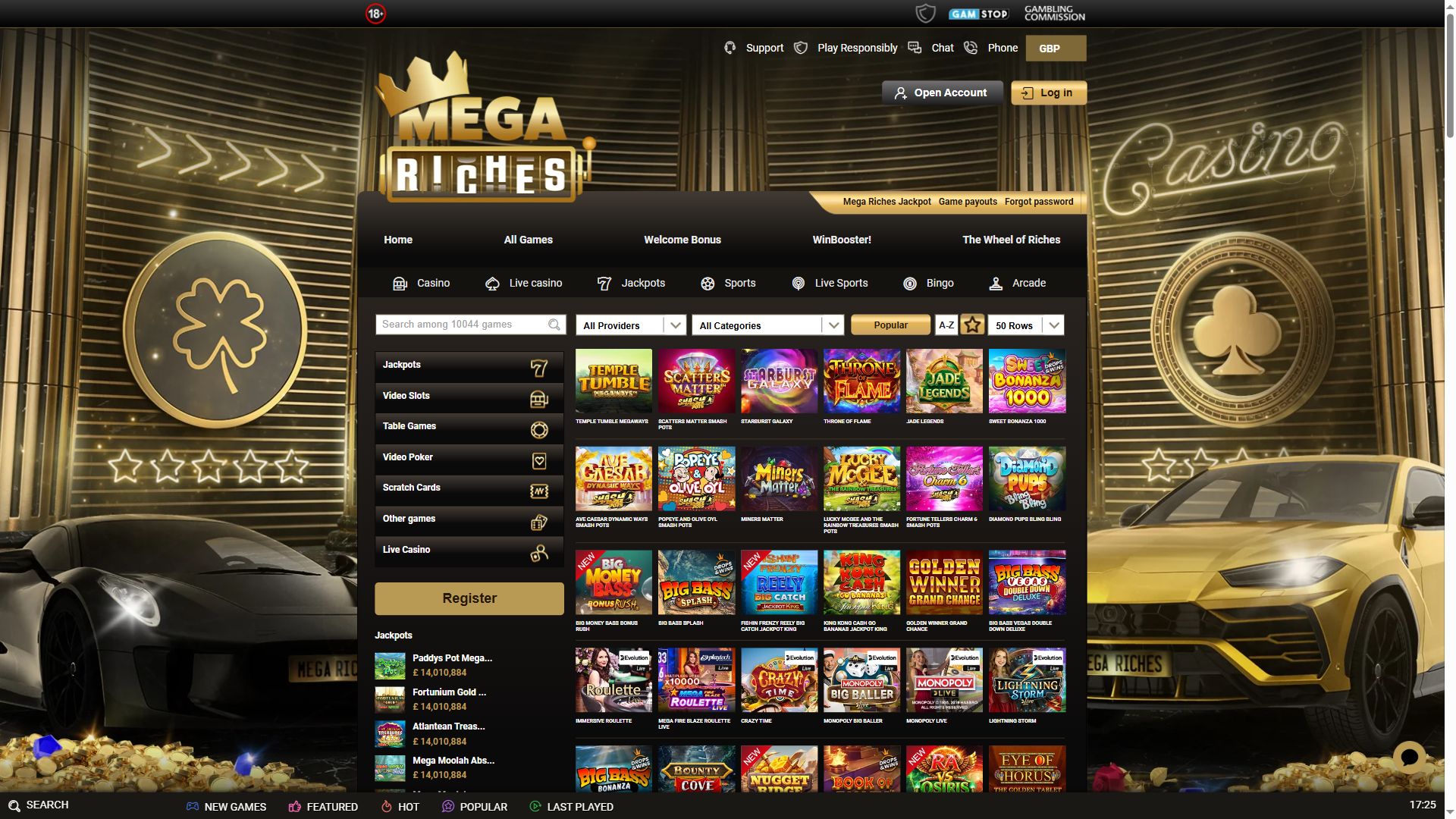 Mega Riches — Lobby (Desktop)
