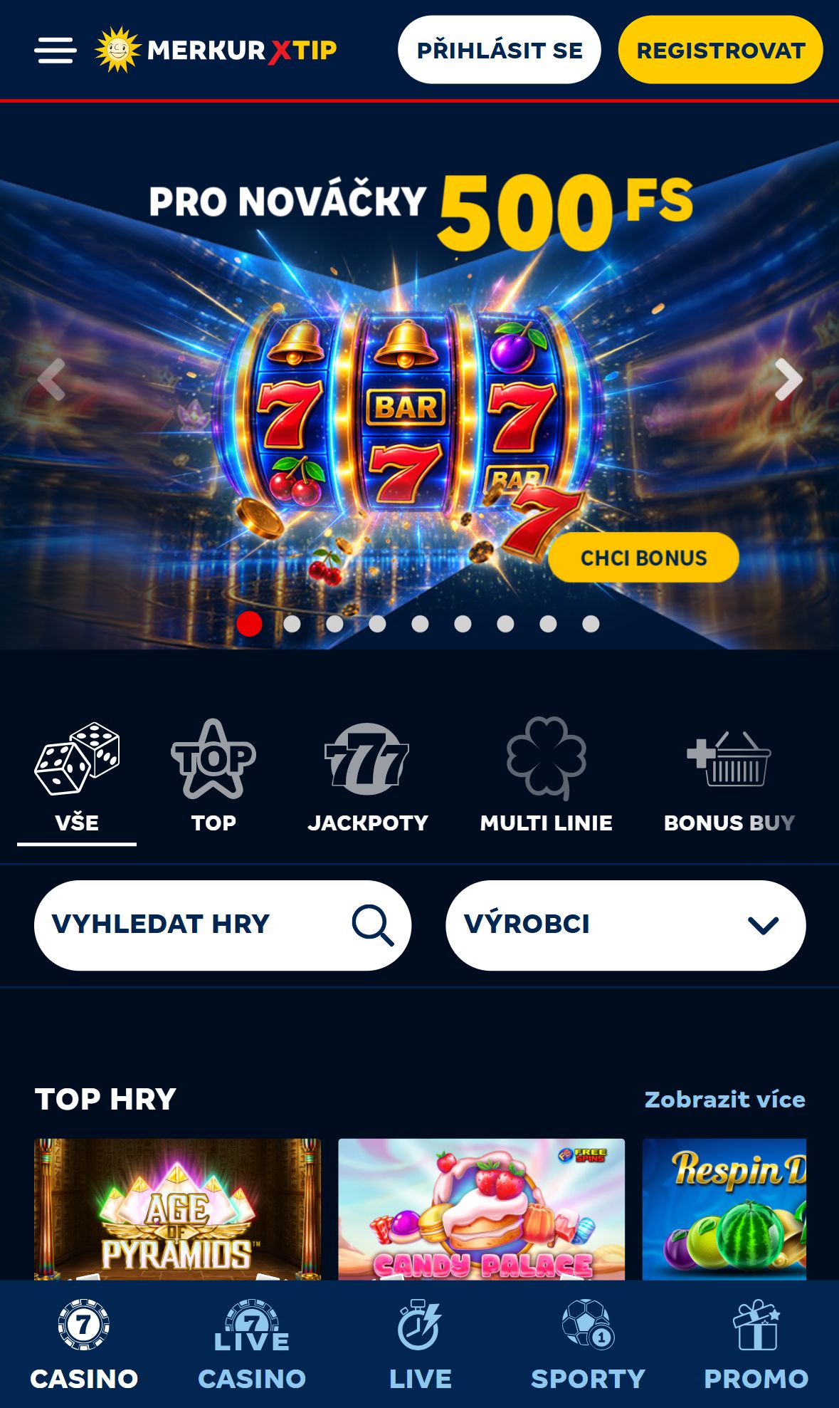 MerkurXTip — Lobby (Mobile)