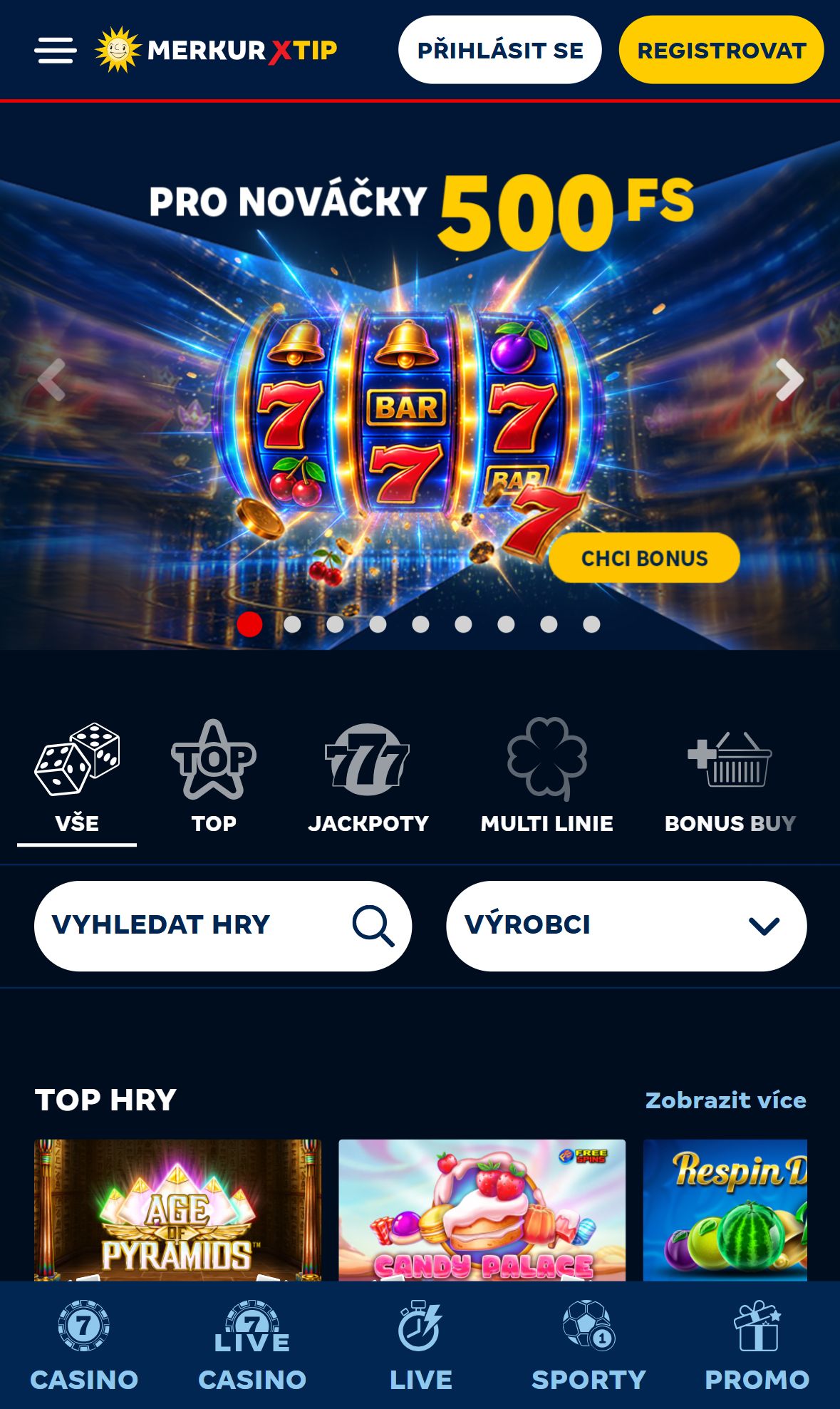 MerkurXTip — Homepage (Mobile)