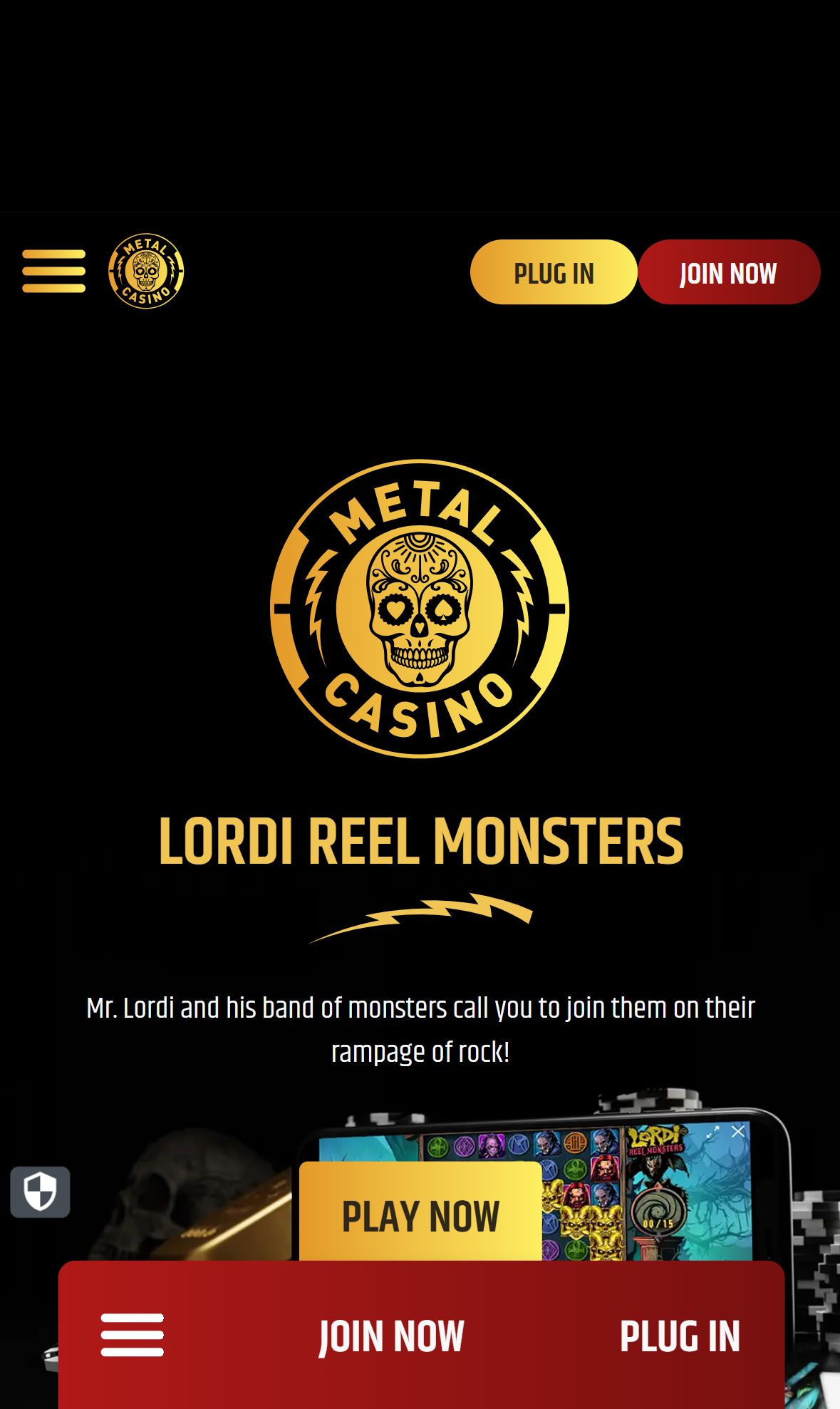 Metal Casino — Homepage (Mobile)