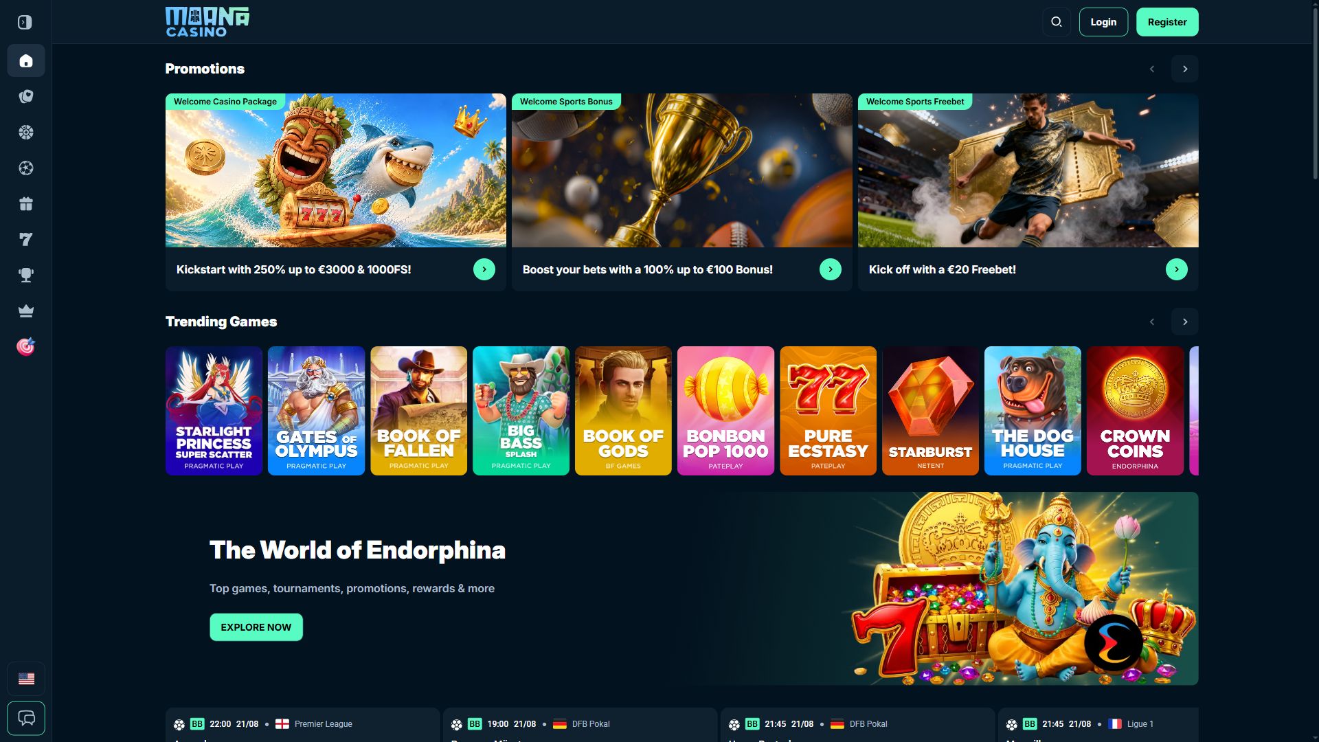 Moana Casino — Homepage (Desktop)