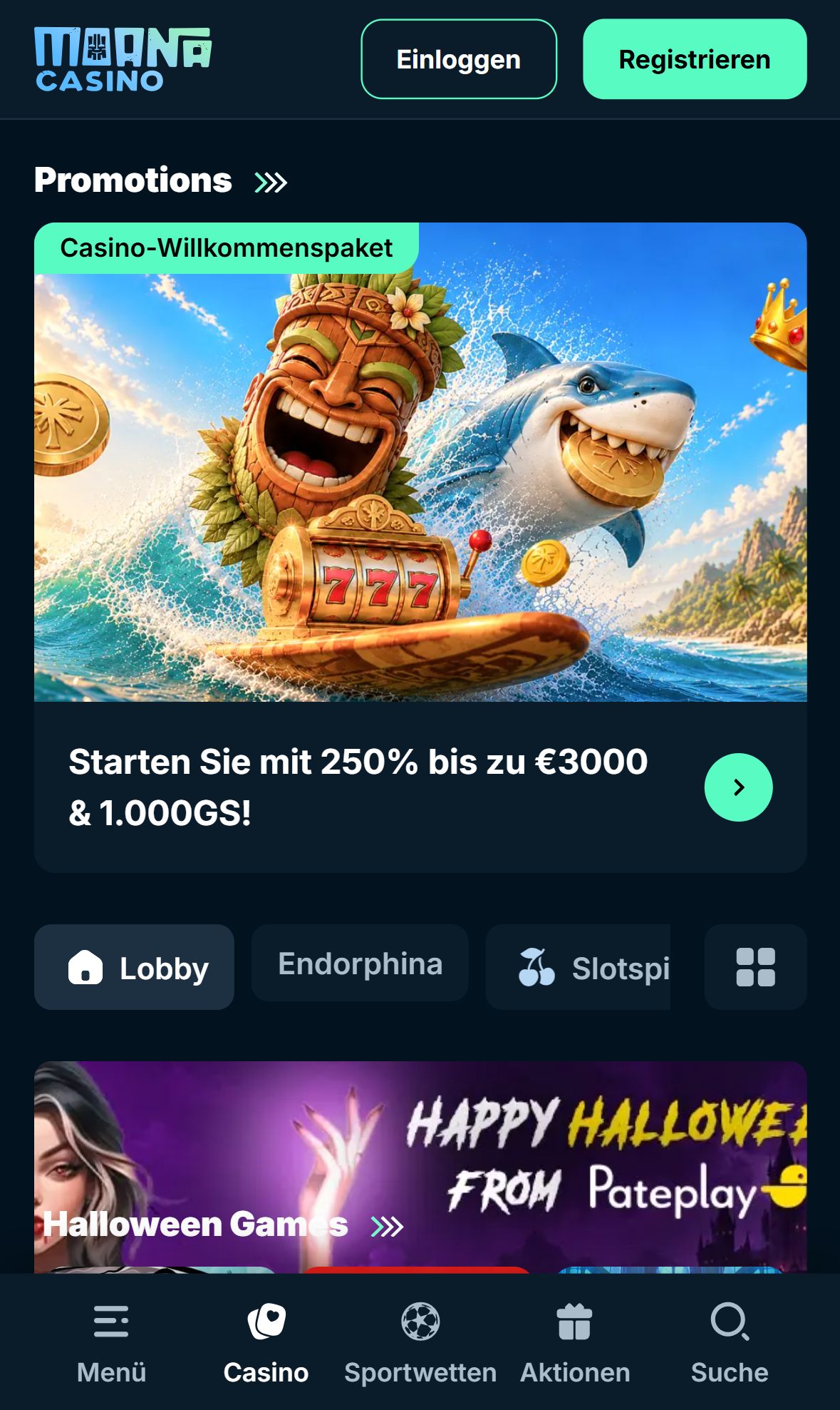 Moana Casino — Lobby (Mobil)