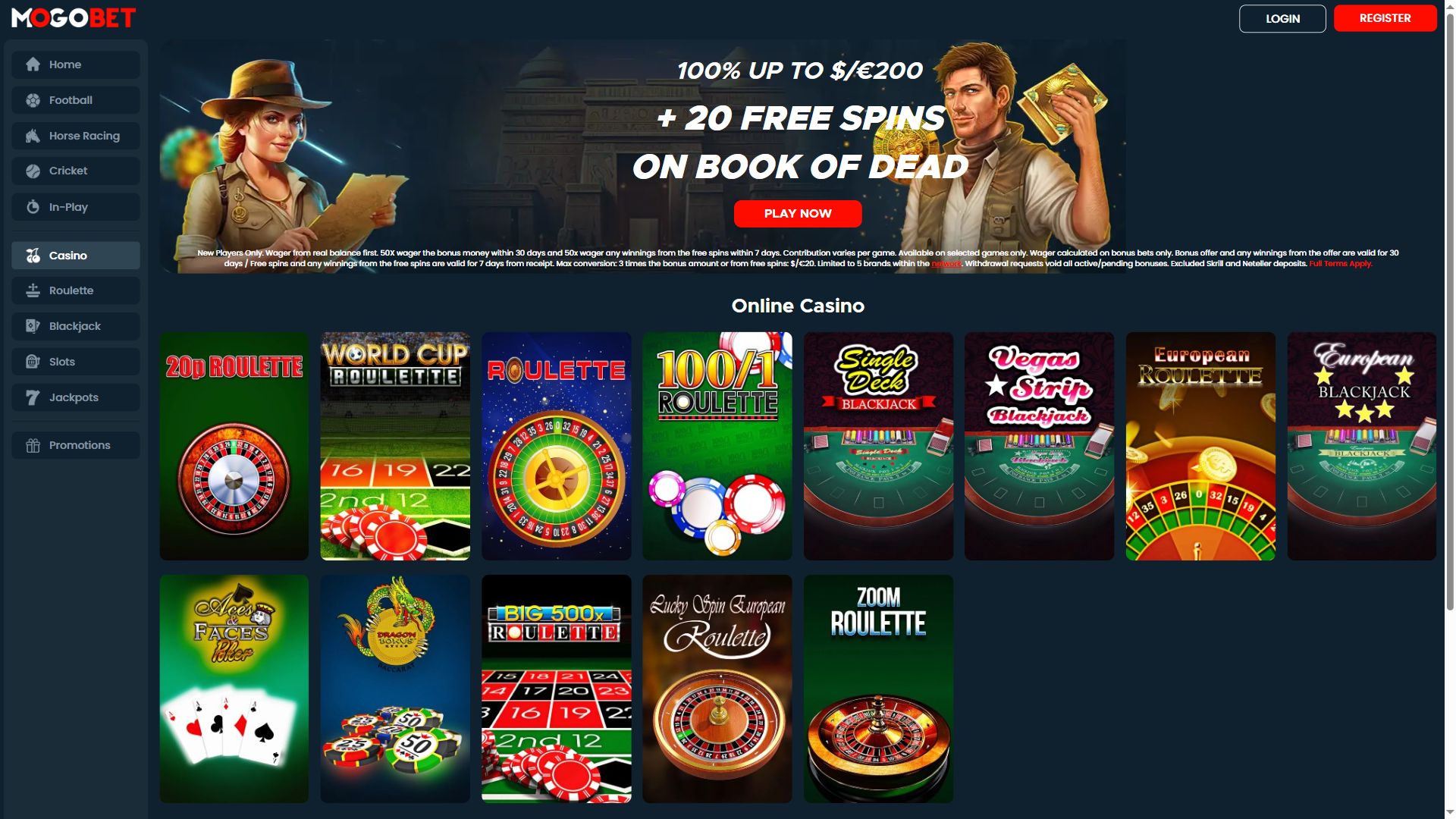 Mogobet — Lobby (Desktop)