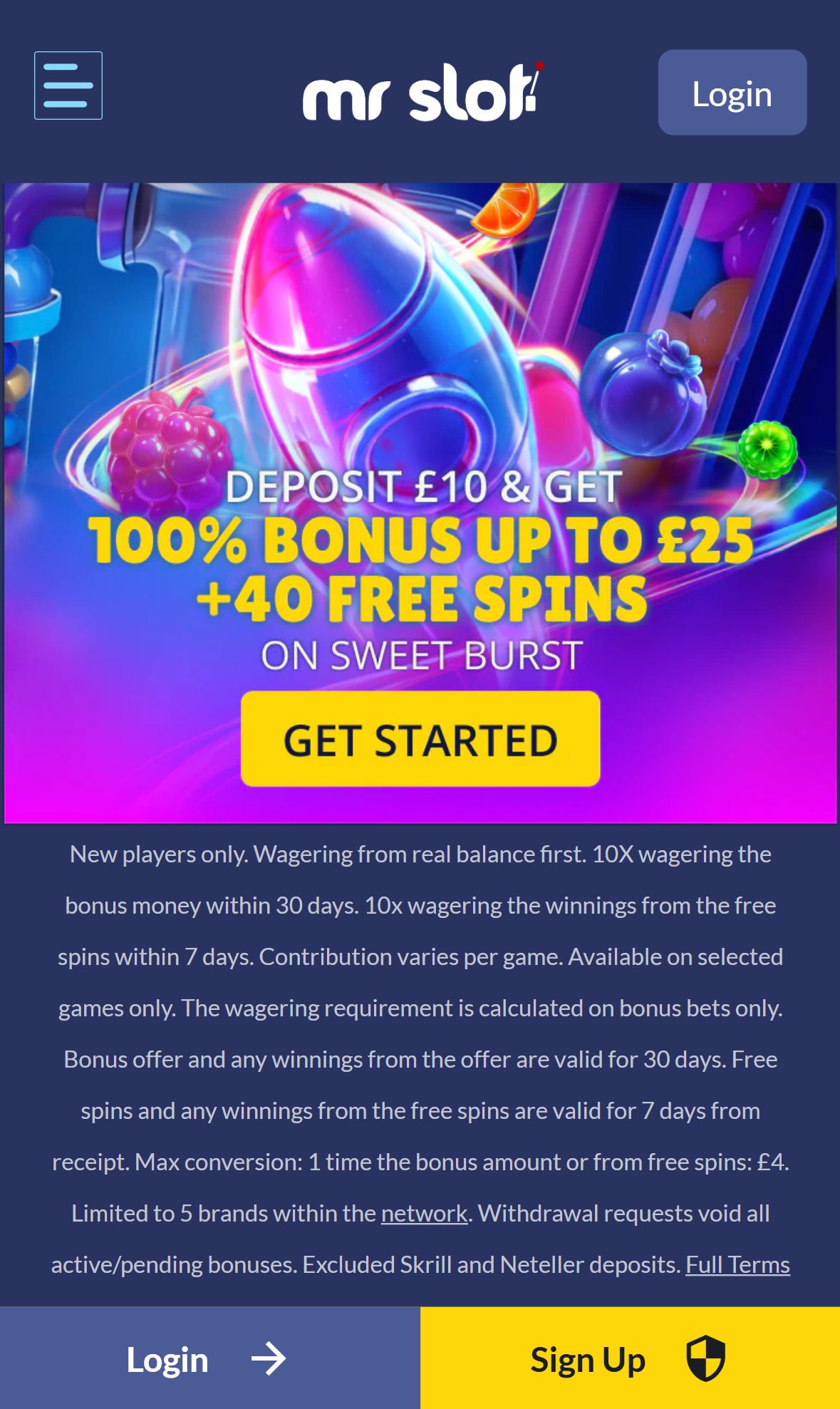 MrSlot — Lobby (Mobile)