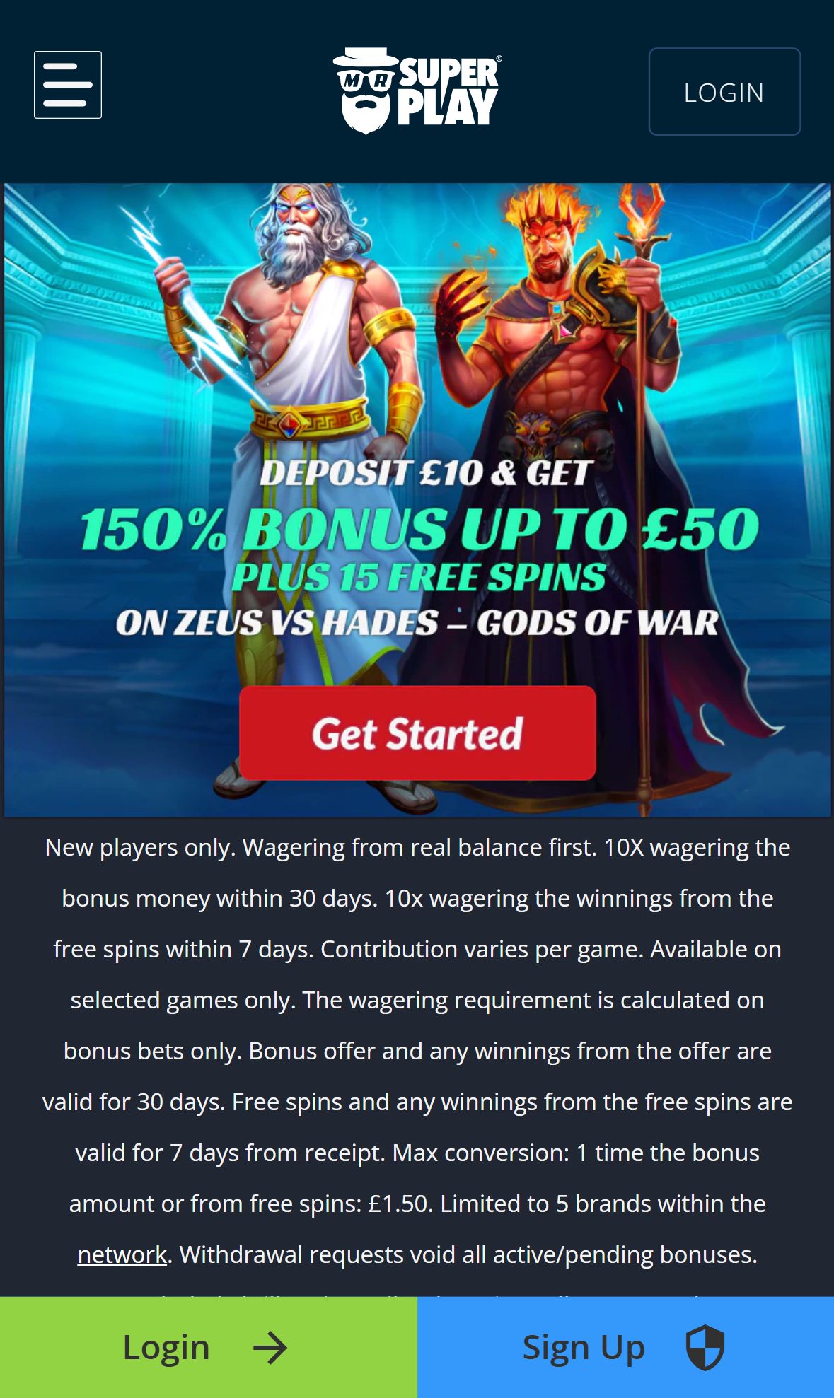 Mrsuperplay — Homepage (Mobile)