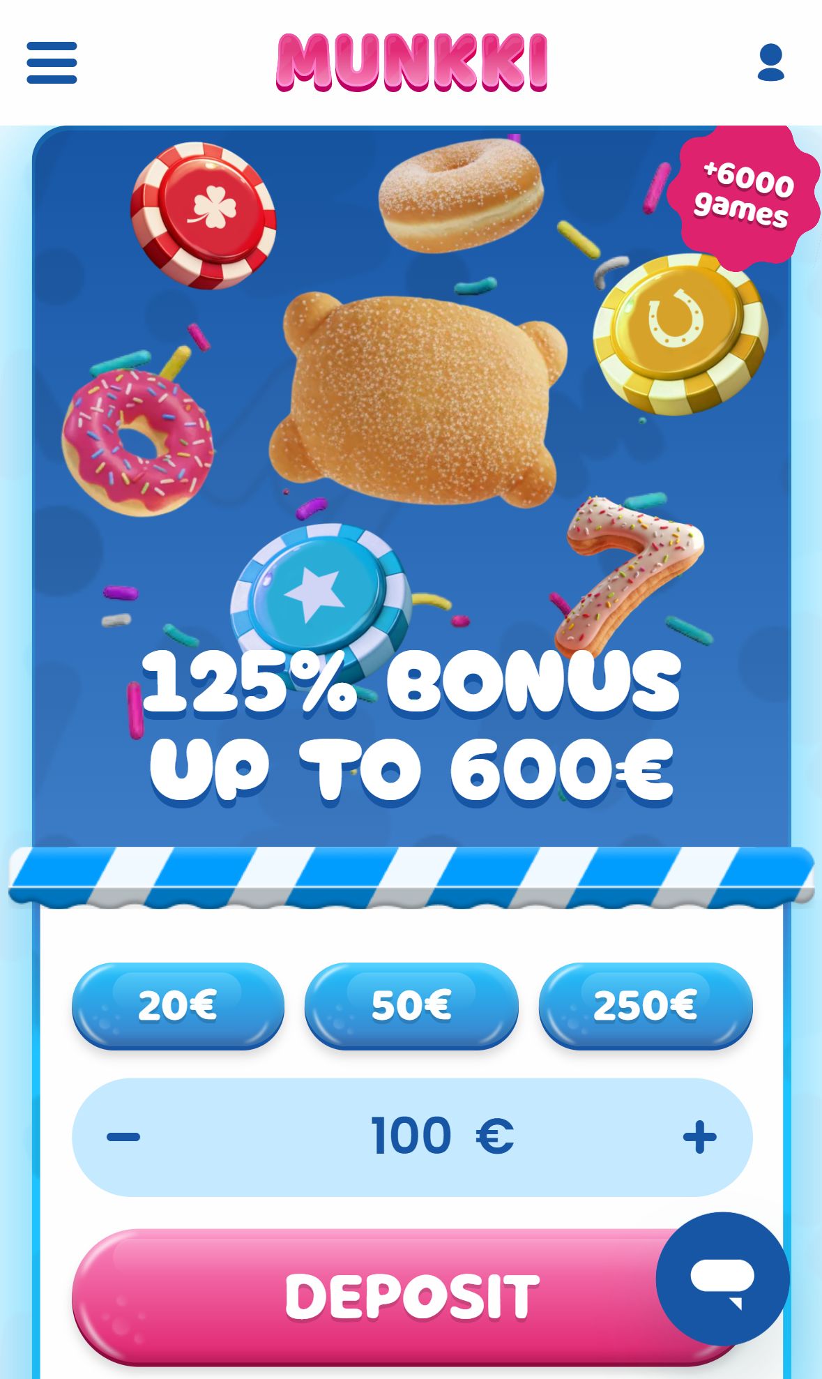 Munkkikasino — Homepage (Mobile)
