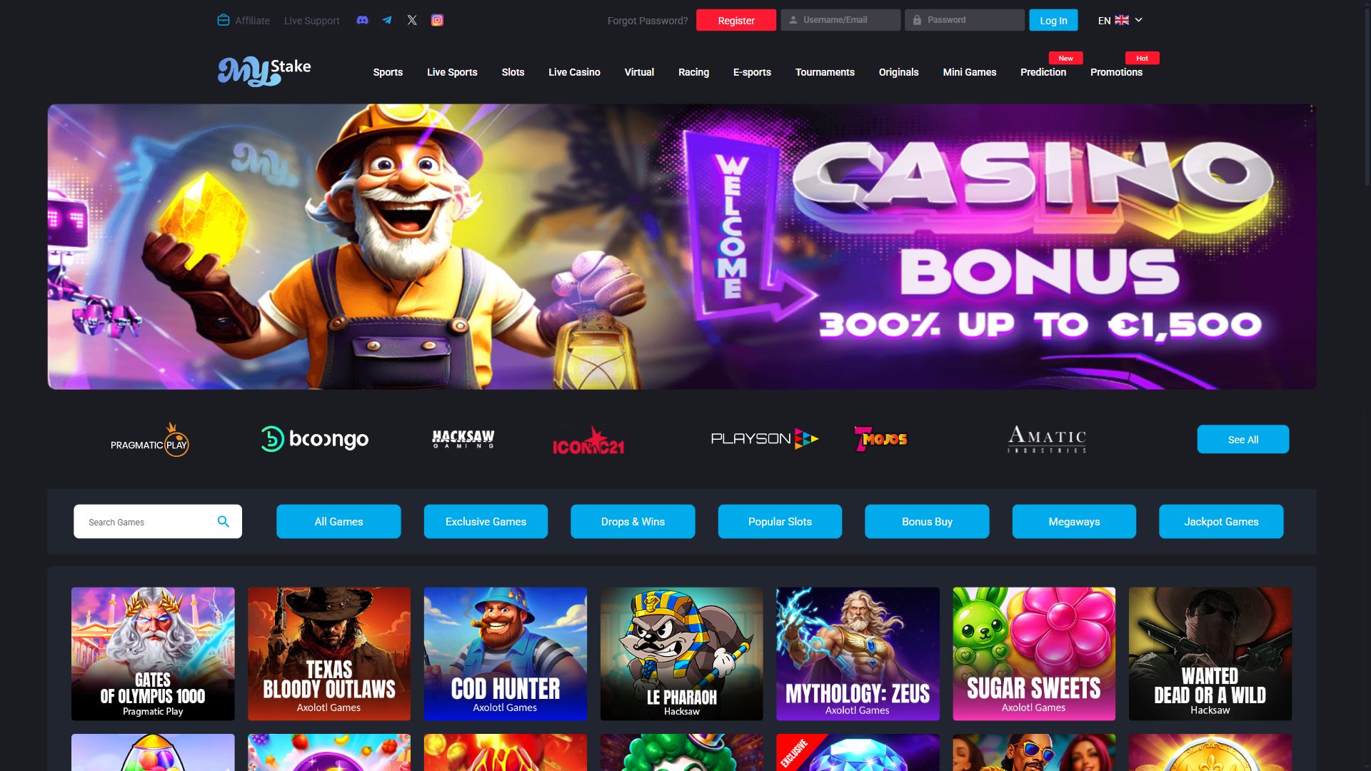 MyStake — Lobby (Desktop)