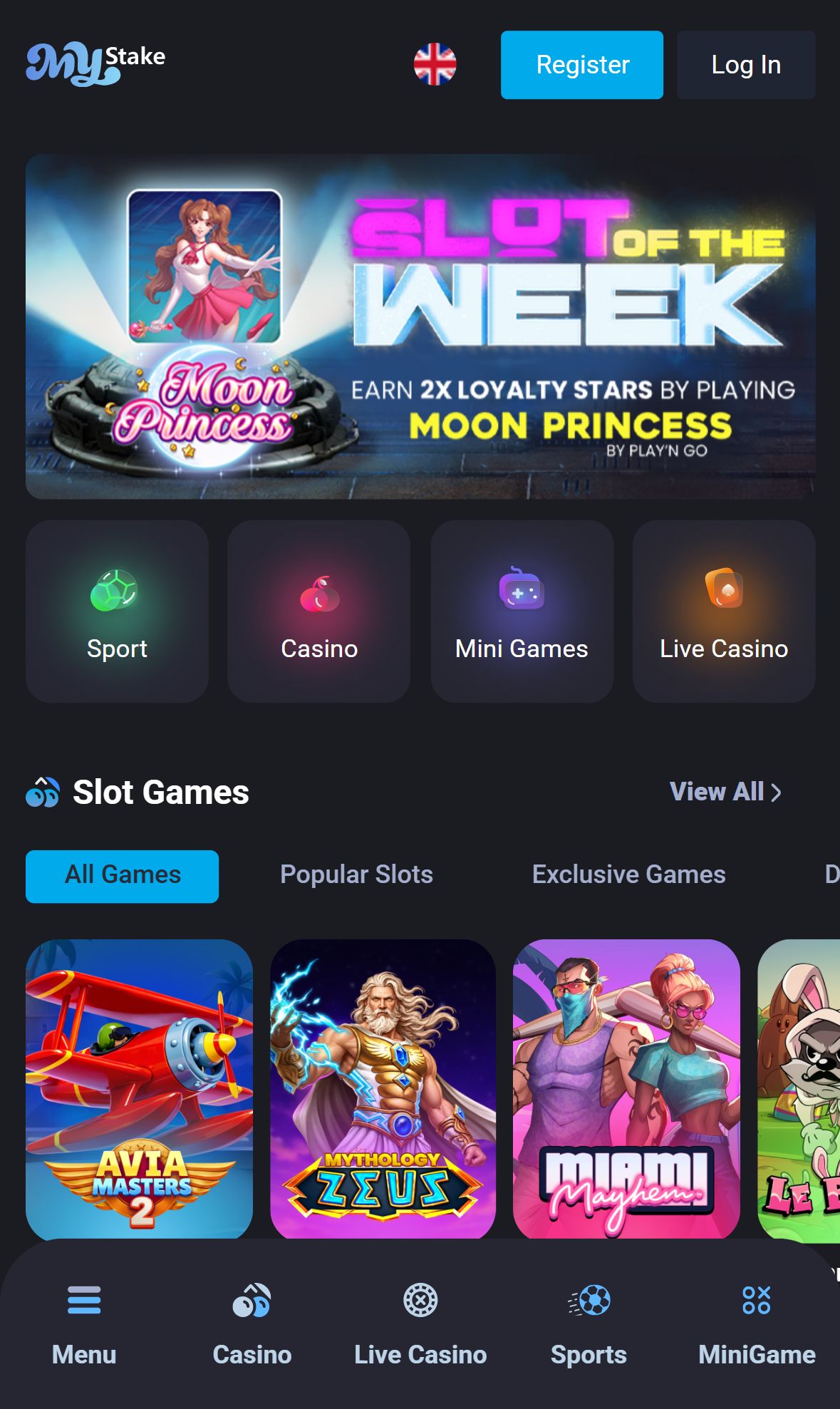 MyStake — Homepage (Mobile)