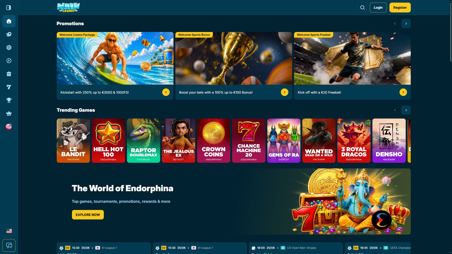 Nalu Casino — Homepage (Desktop)
