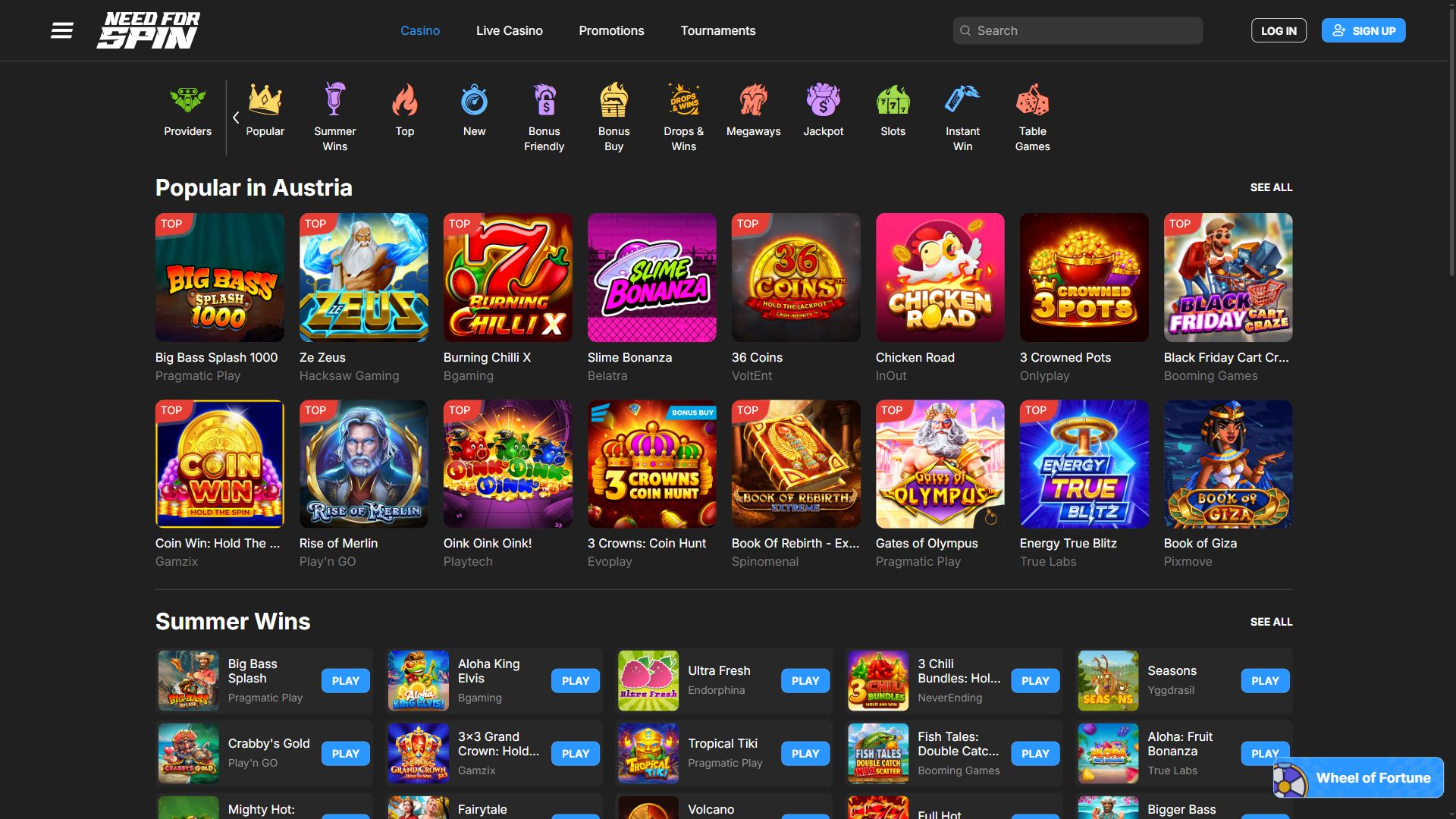 Need for Spin — Lobby (Desktop)