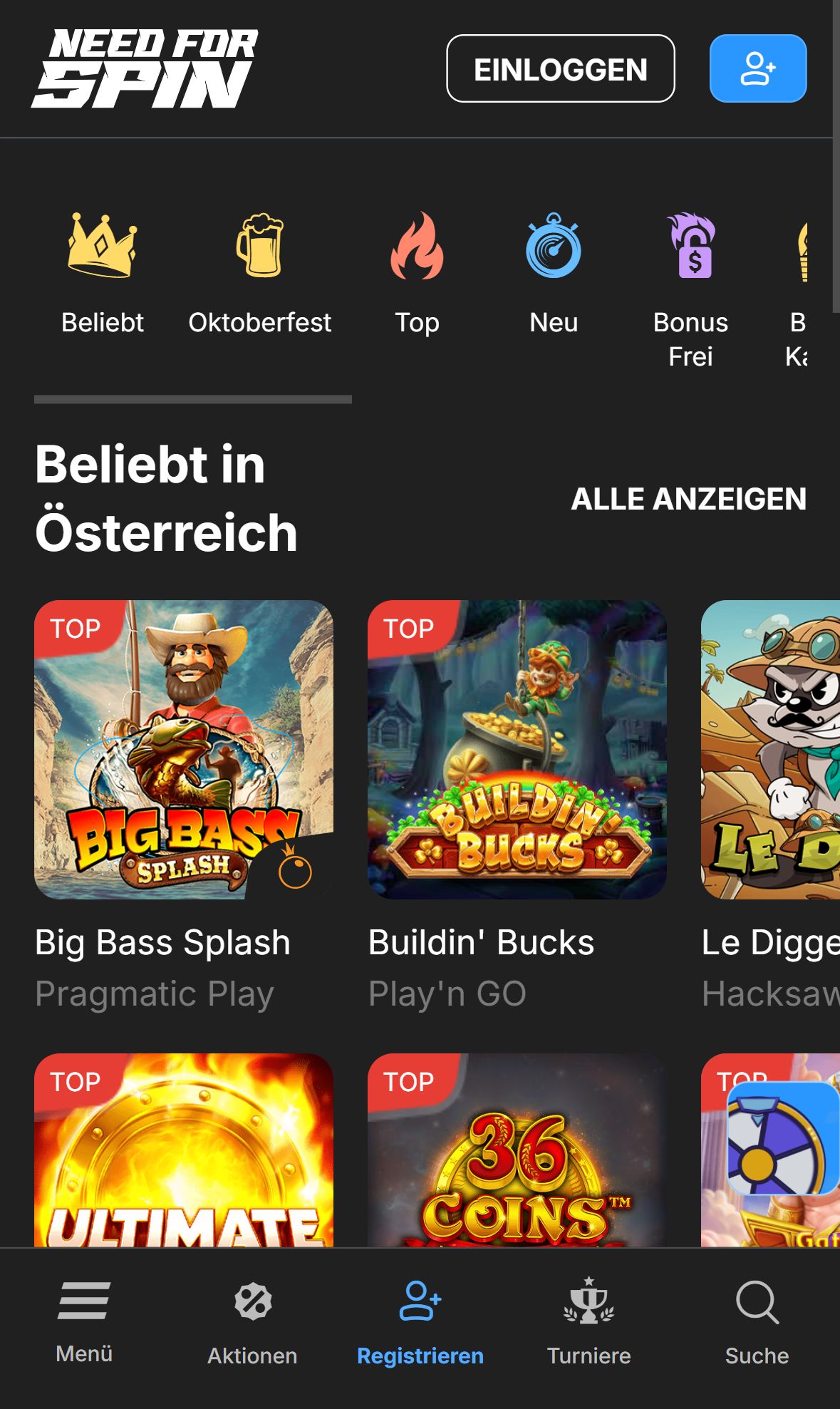 Need for Spin — Lobby (Mobil)