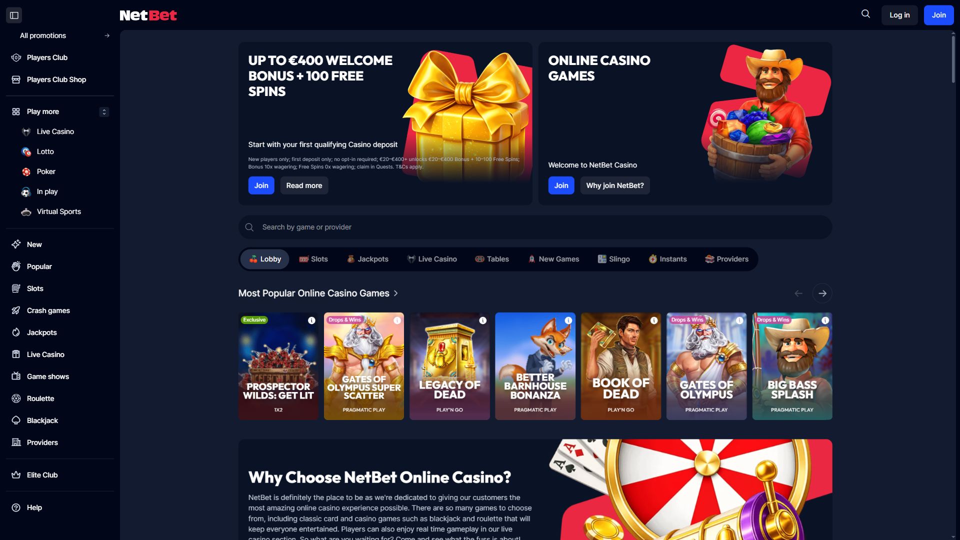 Netbet — Homepage (Desktop)