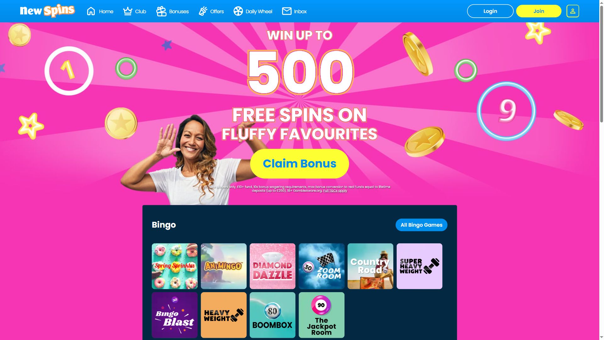 New Spins — Homepage (Desktop)