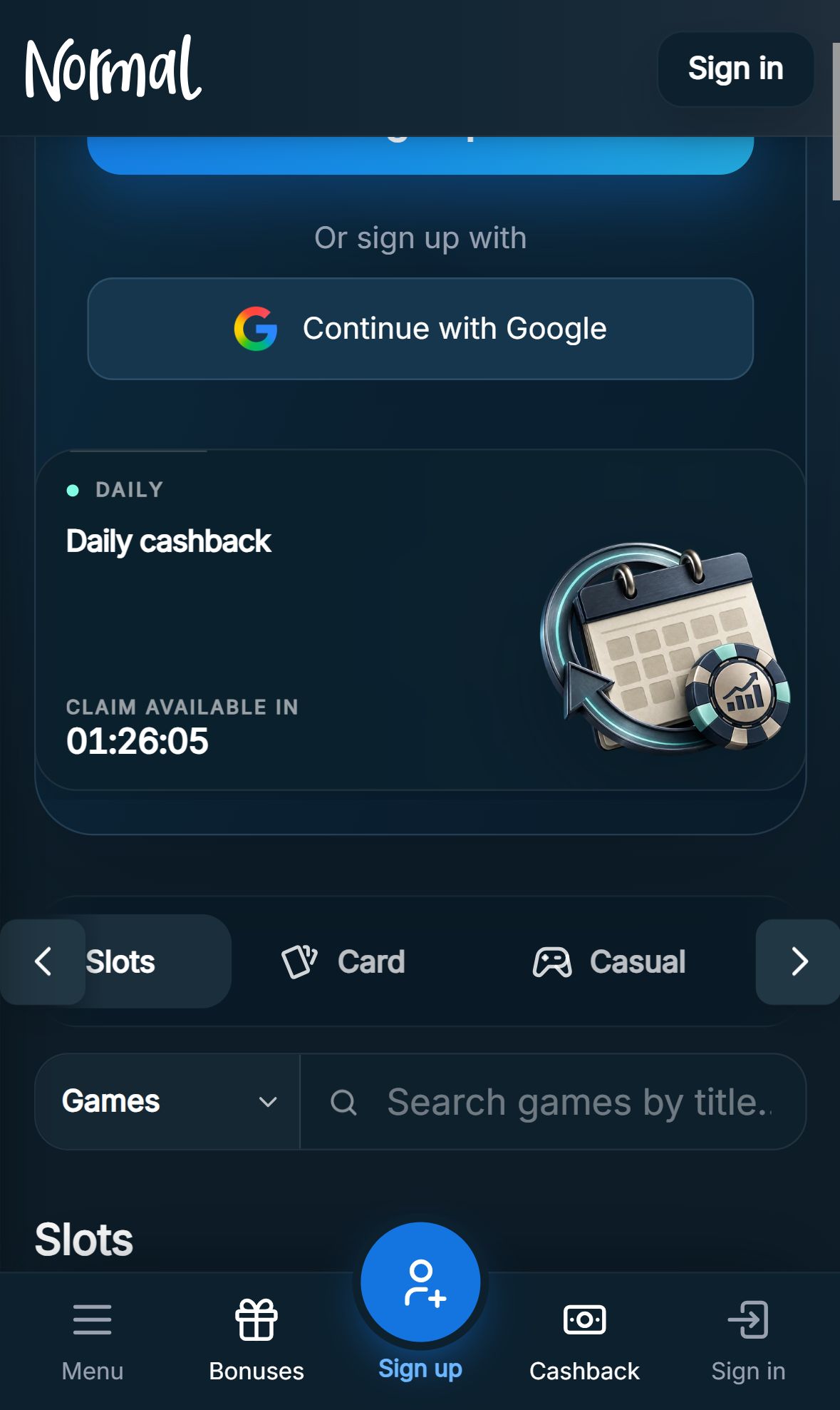 Normal — Homepage (Mobile)