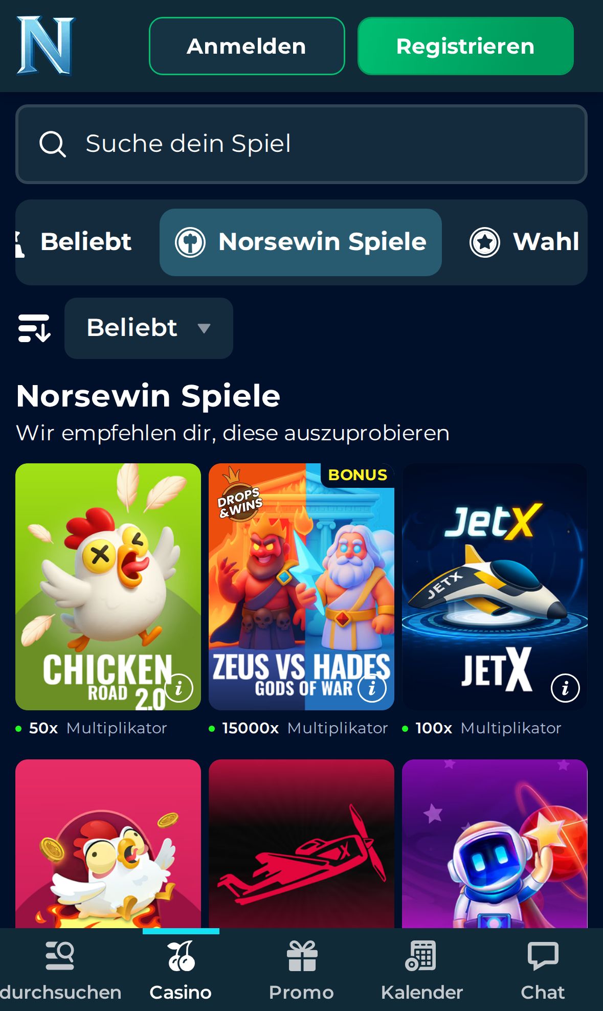 NorseWin — Lobby (Mobil)