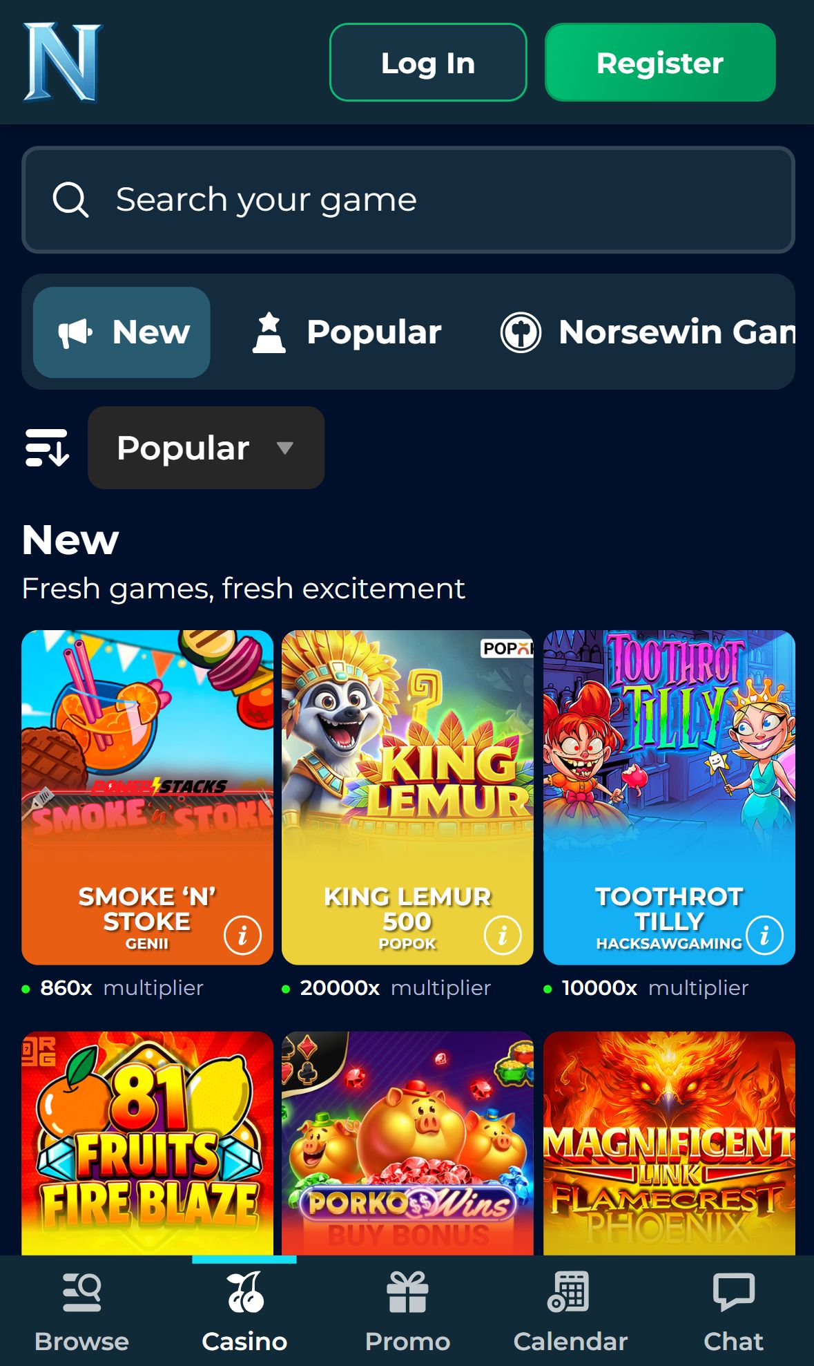 NorseWin — Lobby (Mobile)