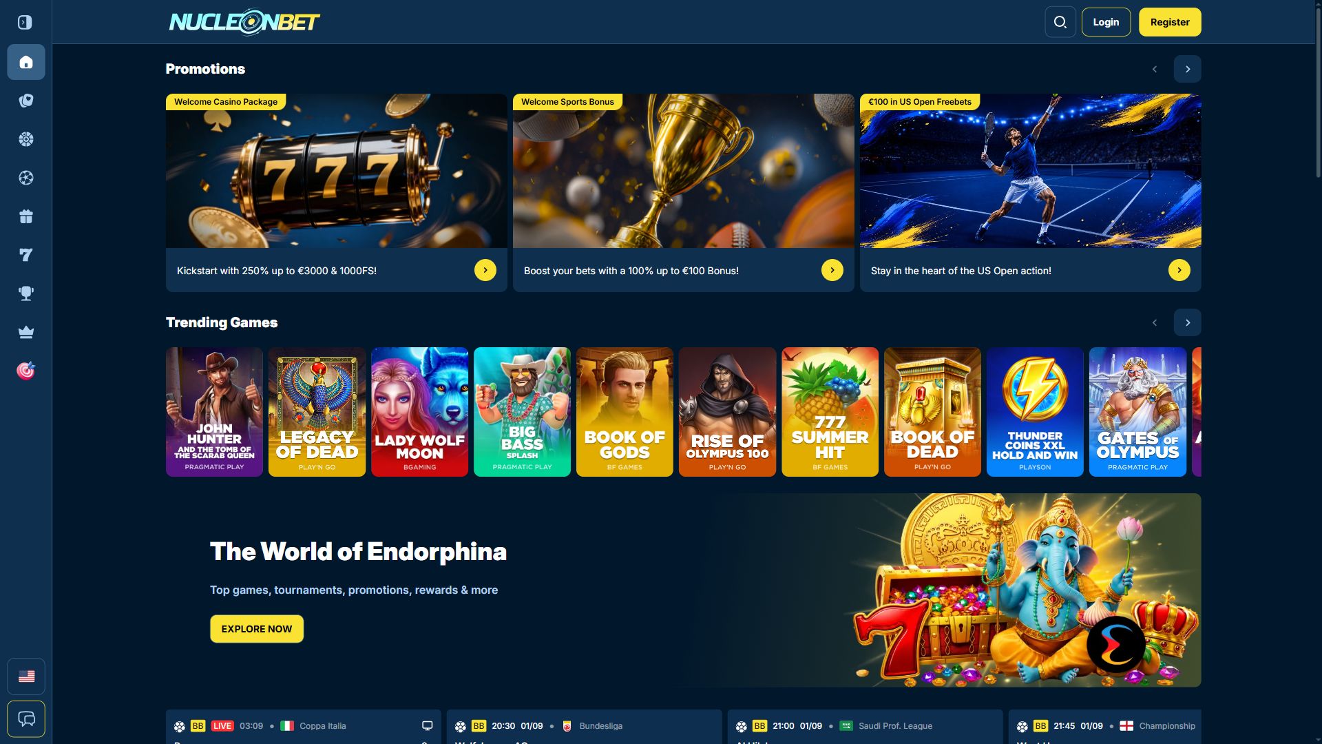 NucleonBet — Homepage (Desktop)