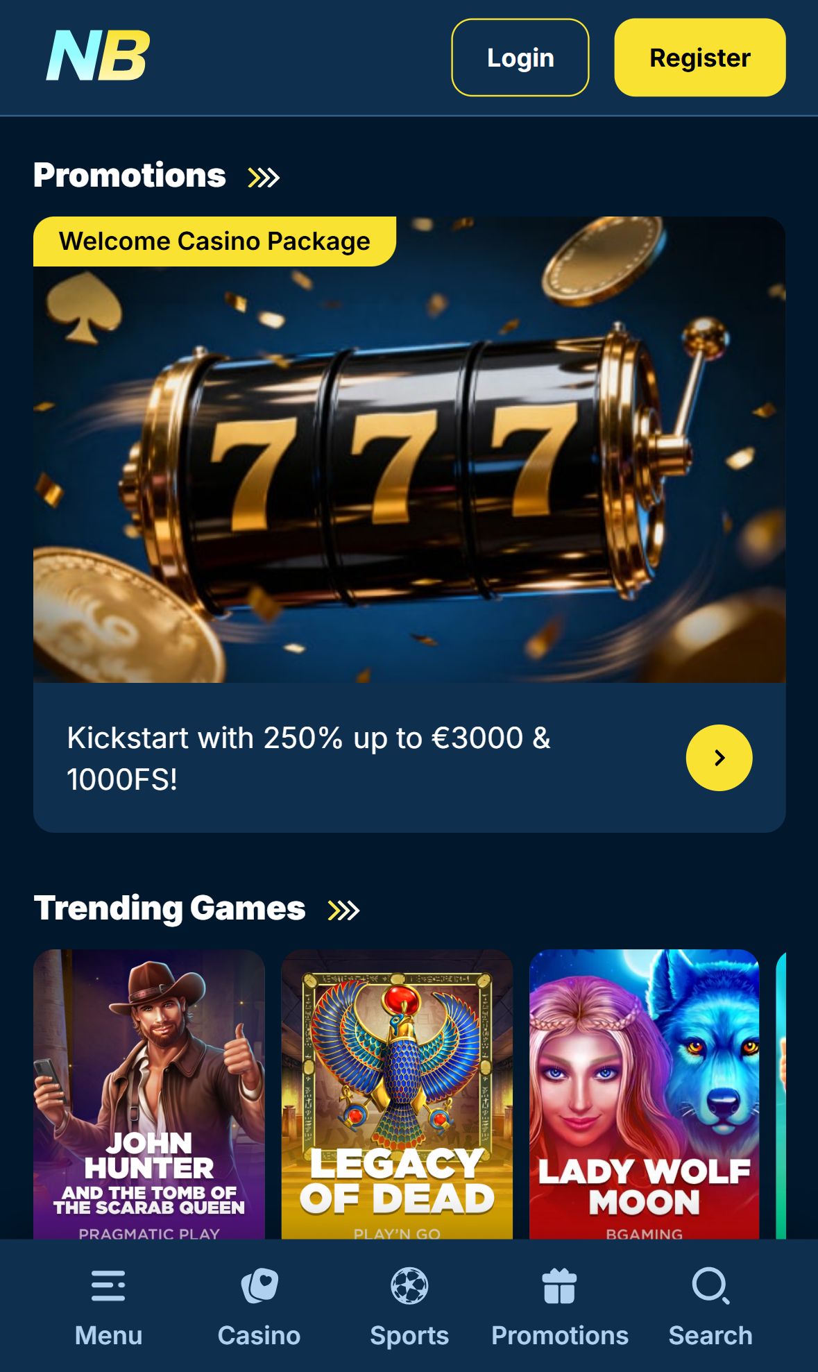 NucleonBet — Homepage (Mobile)