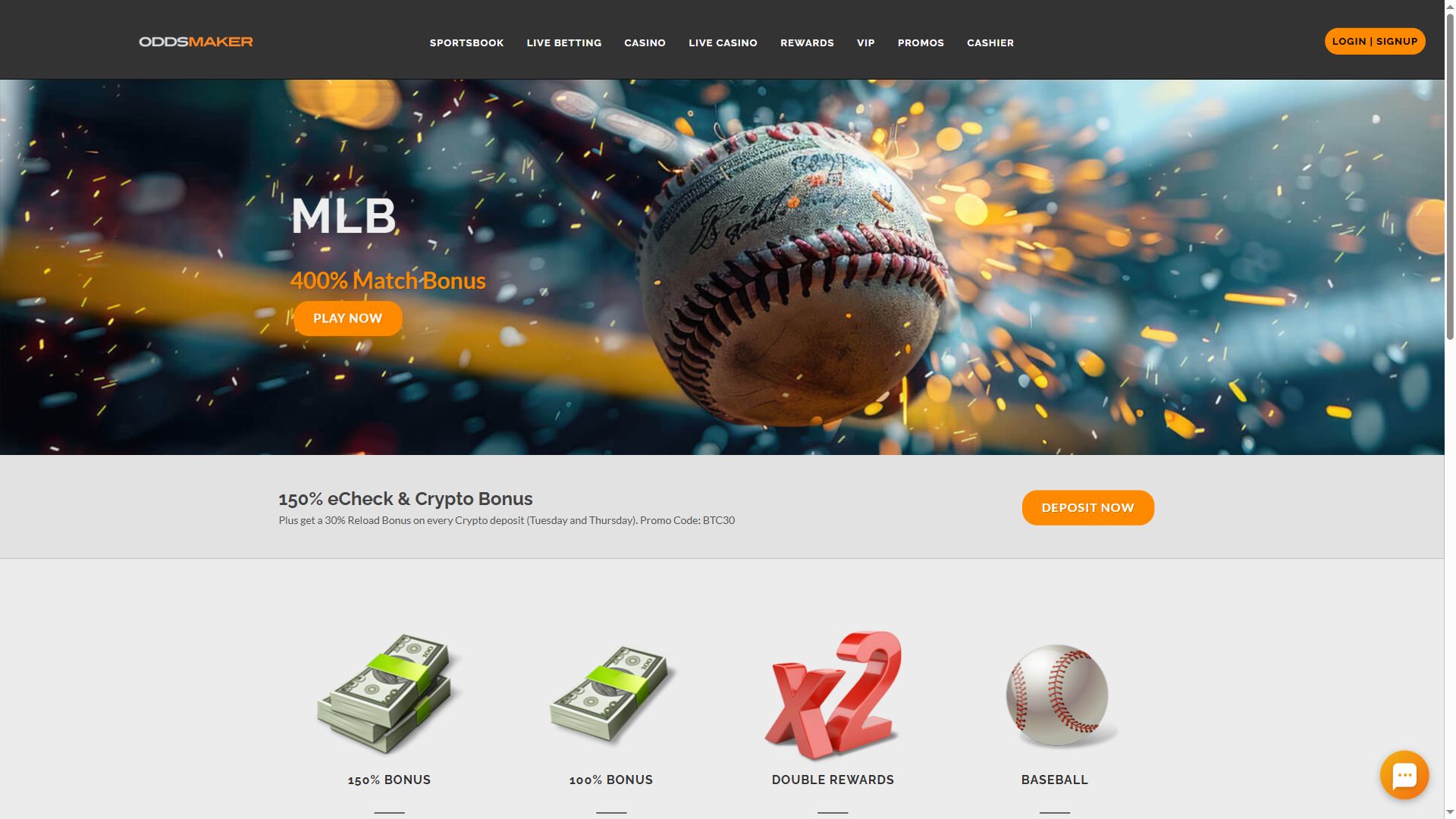 Oddsmaker — Homepage (Desktop)