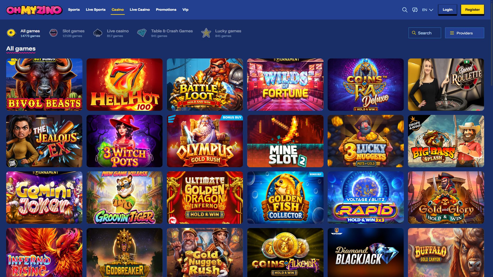 OhMyZino — Lobby (Desktop)