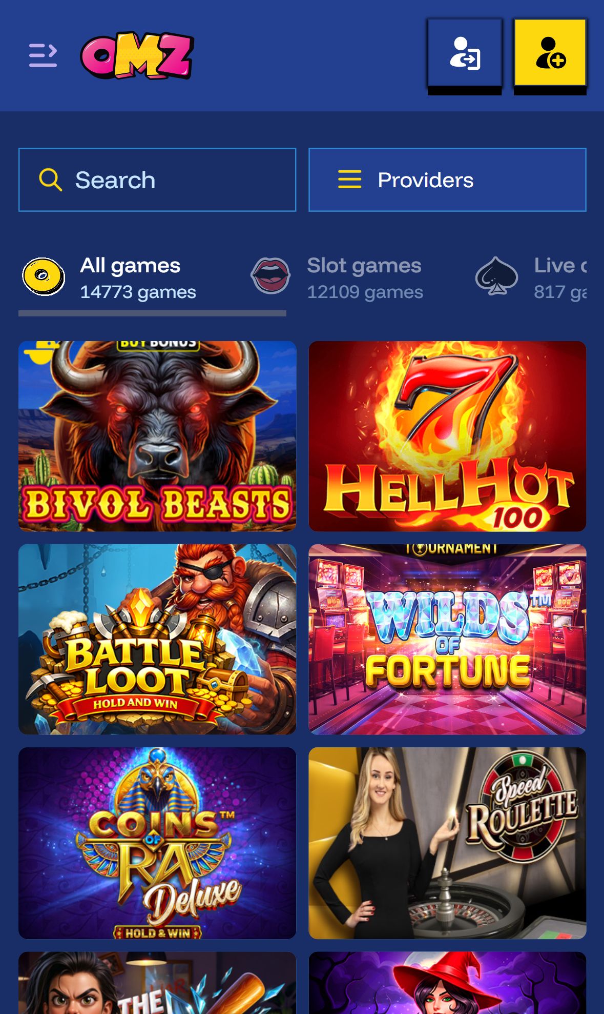 OhMyZino — Lobby (Mobile)