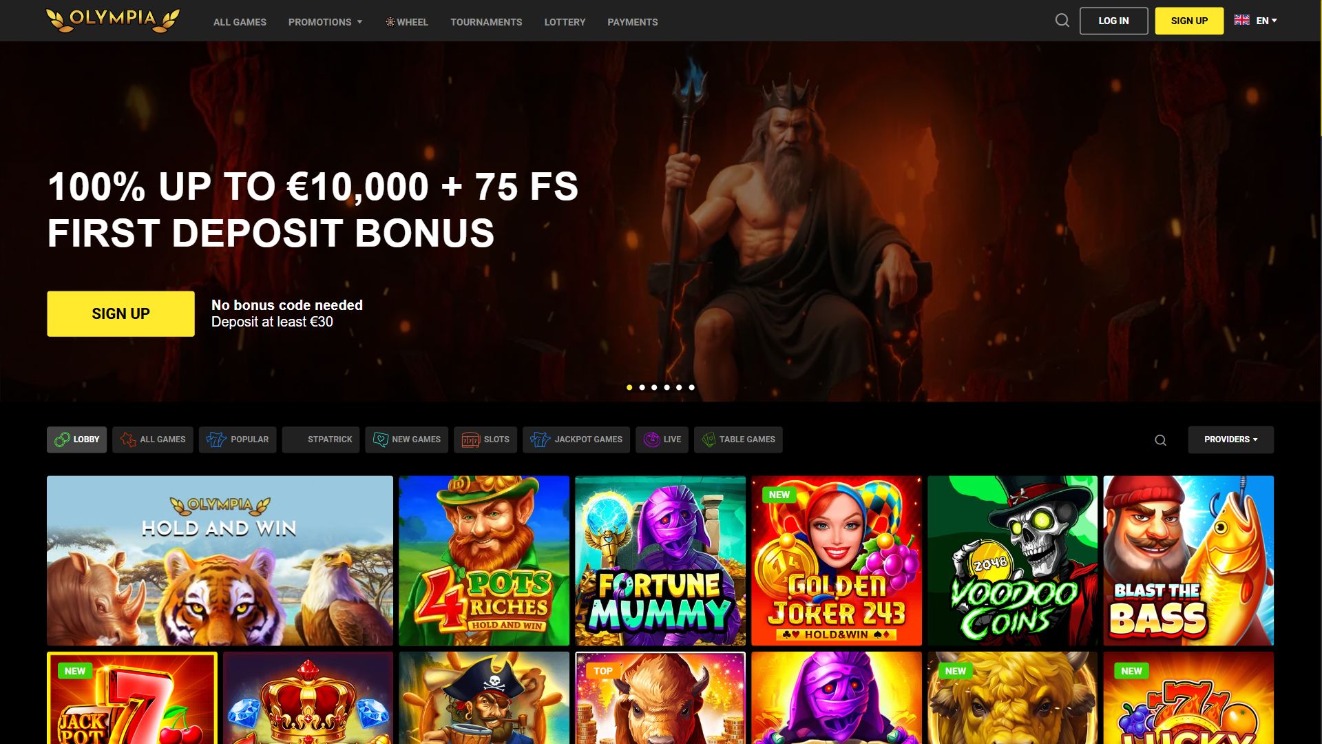 Olympia — Homepage (Desktop)