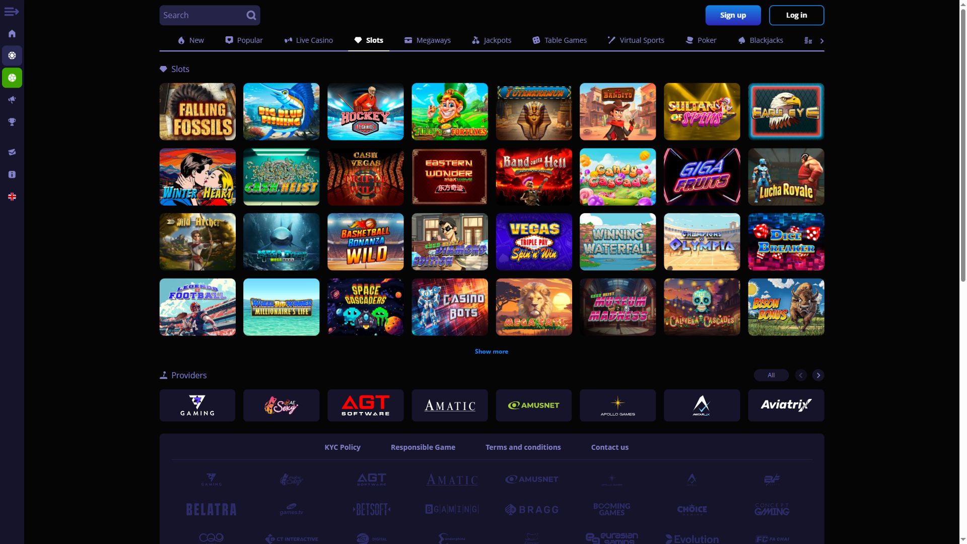 Ore-Bet — Lobby (Desktop)