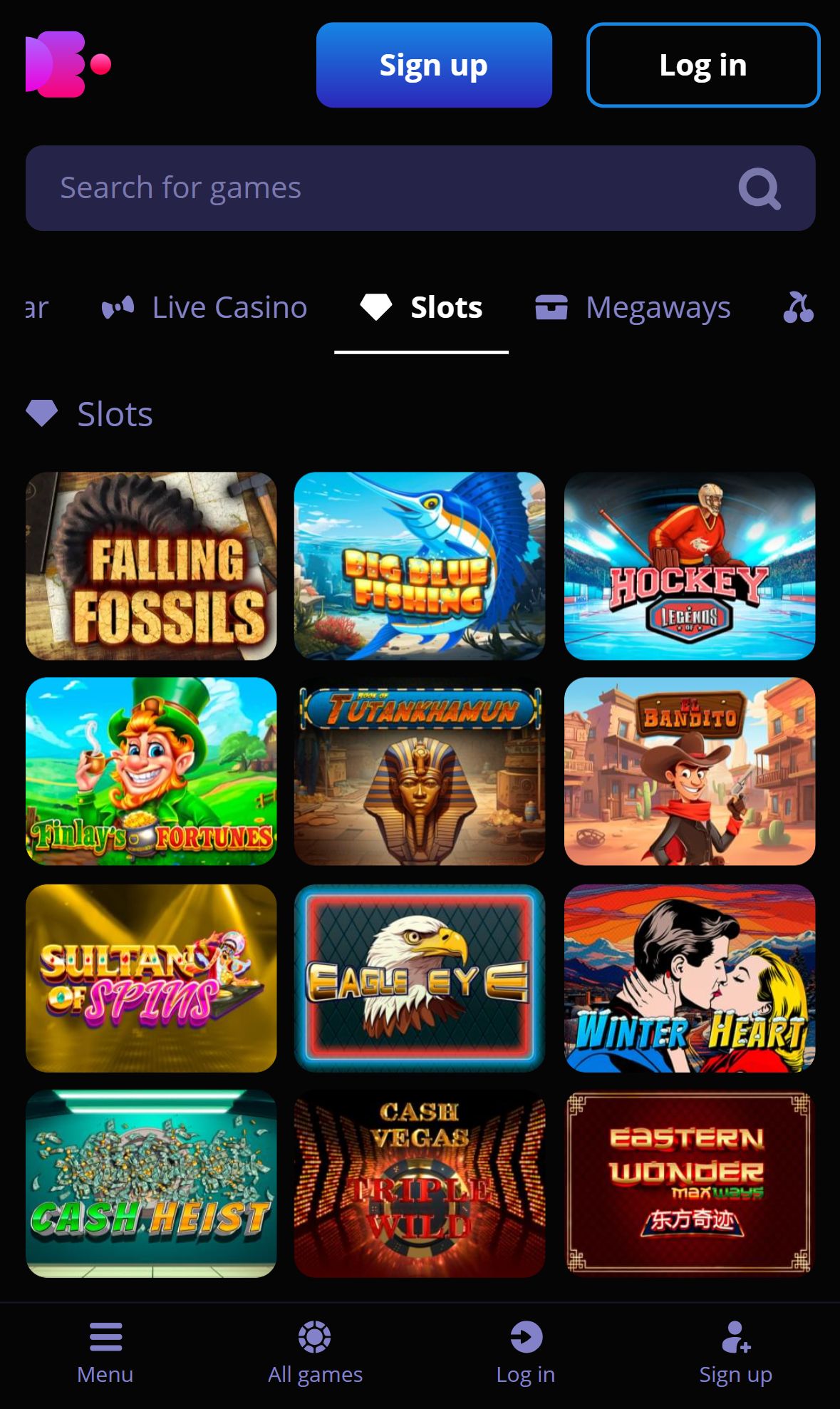 Ore-Bet — Lobby (Mobile)