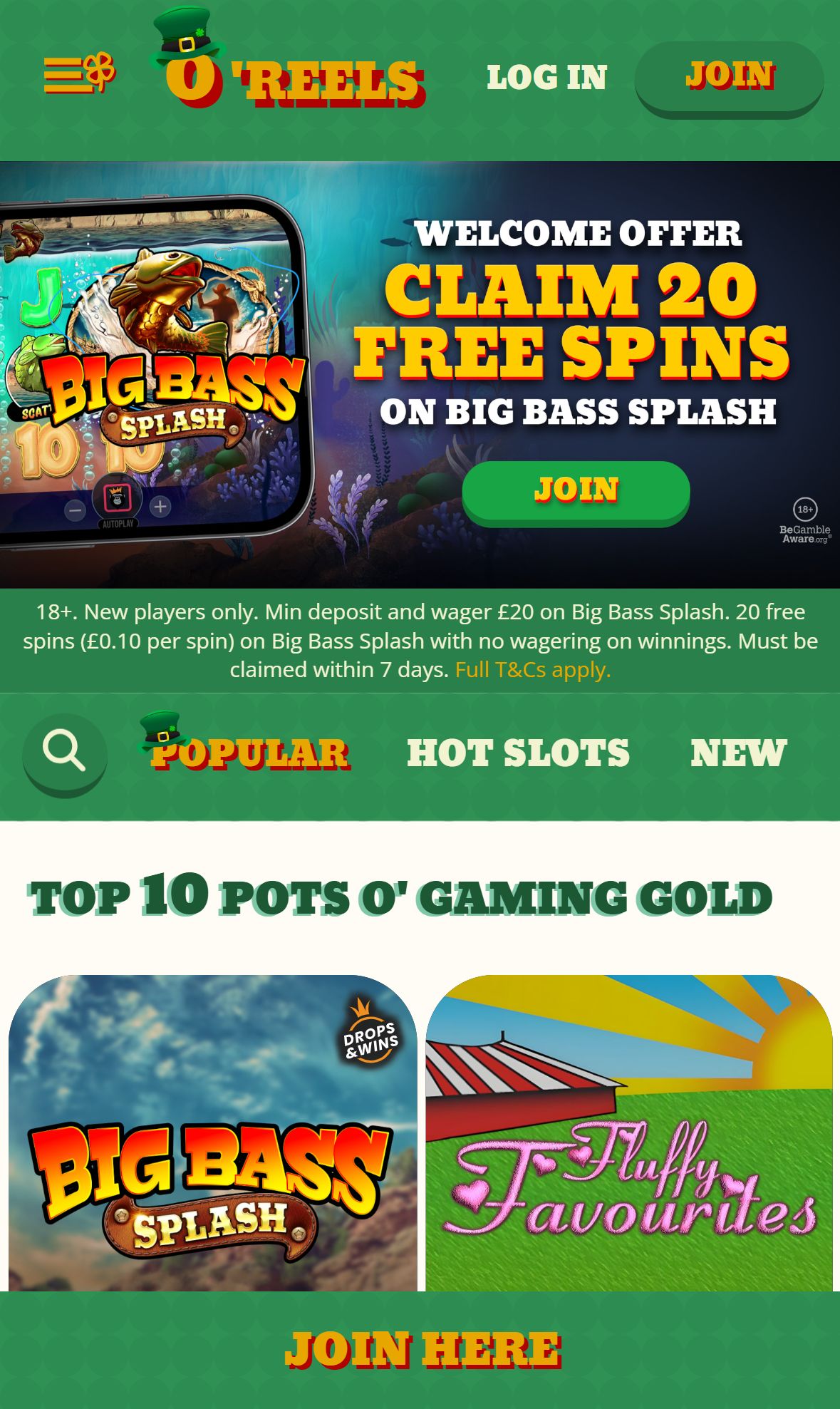 Oreels — Homepage (Mobile)