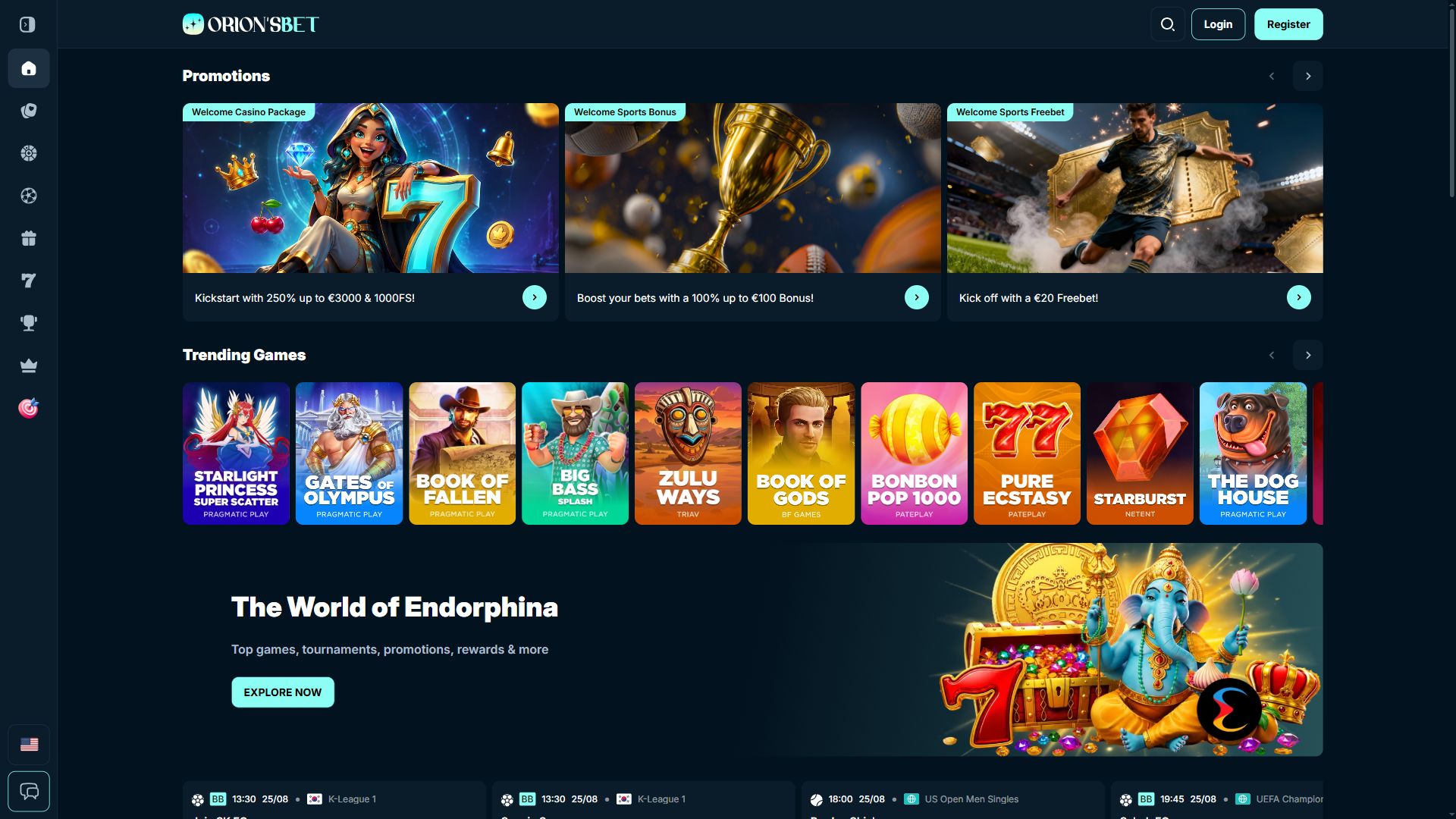 OrionsBet — Homepage (Desktop)