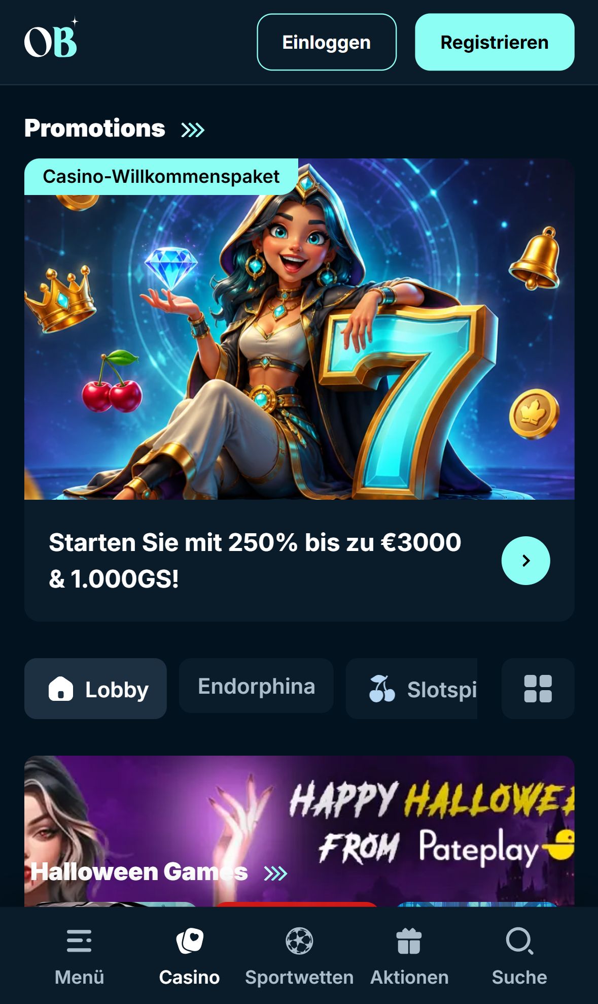 OrionsBet — Lobby (Mobil)
