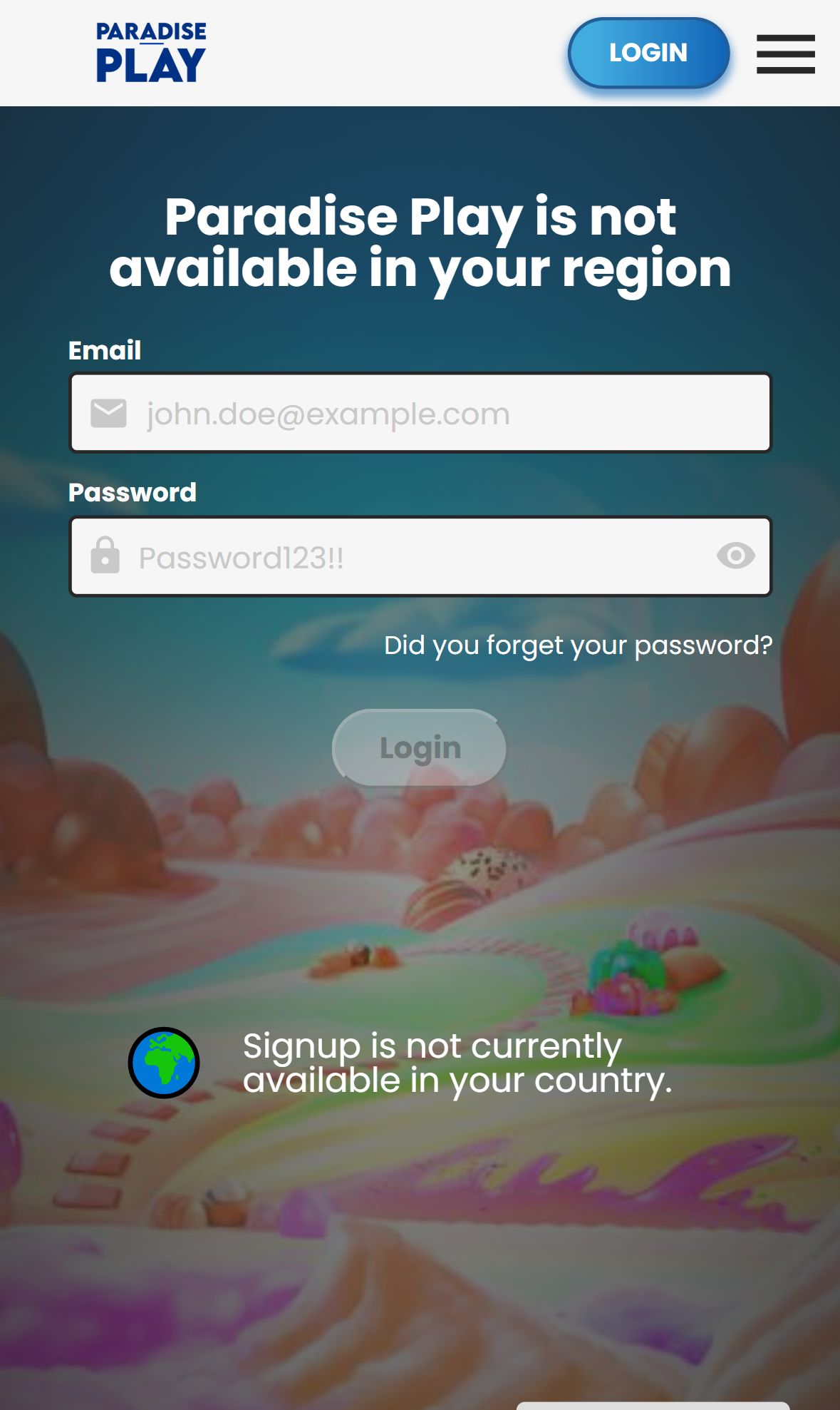 Paradise Play — Homepage (Mobile)