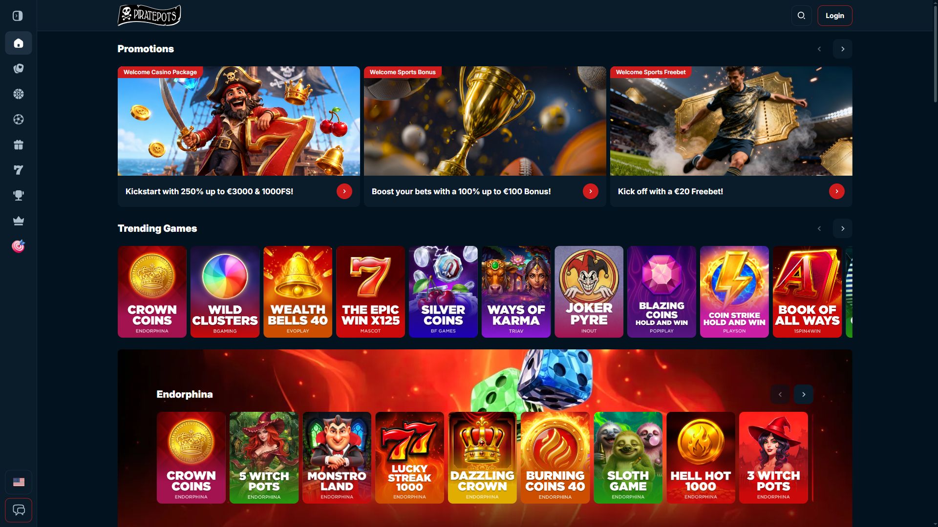 PiratePots — Homepage (Desktop)