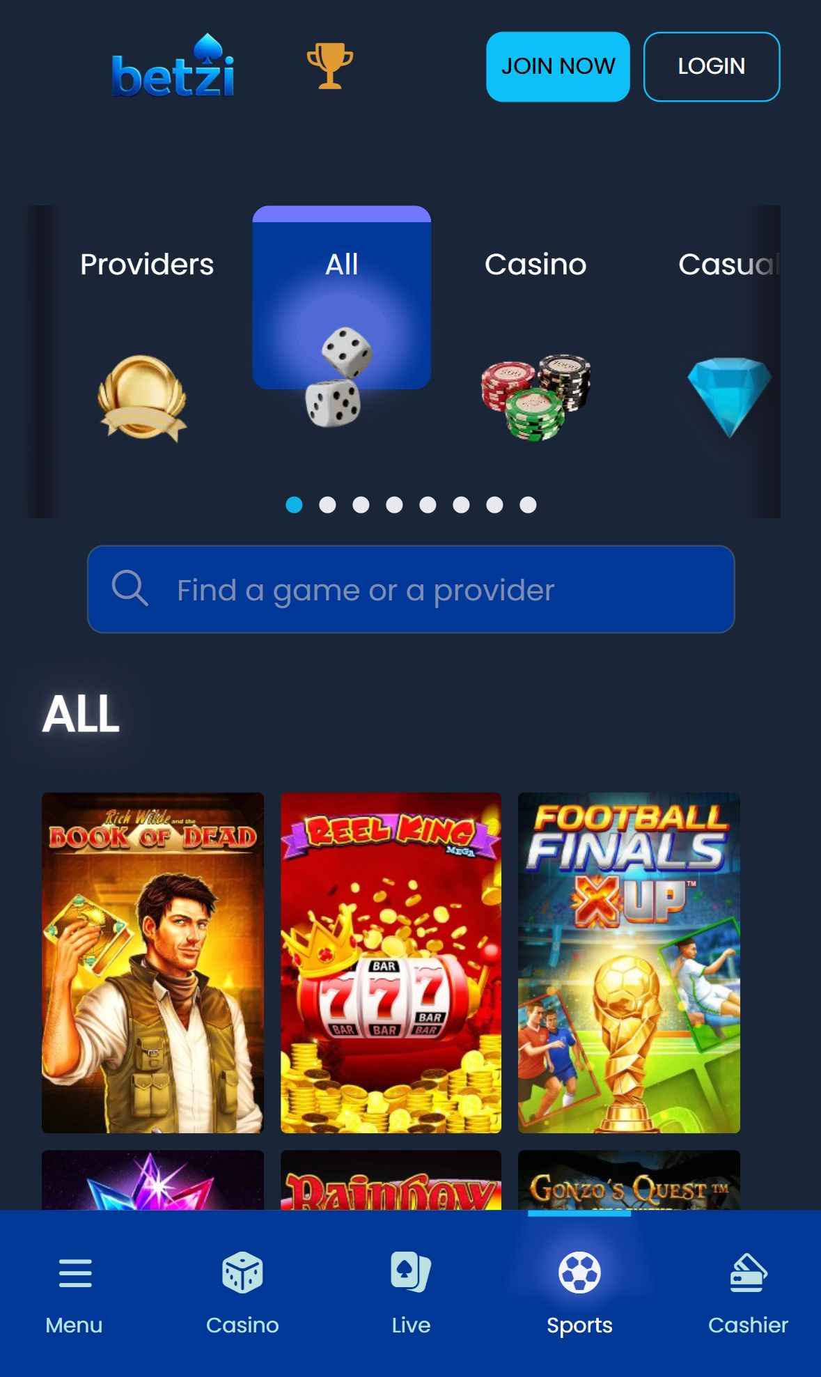 Play — Lobby (Mobile)