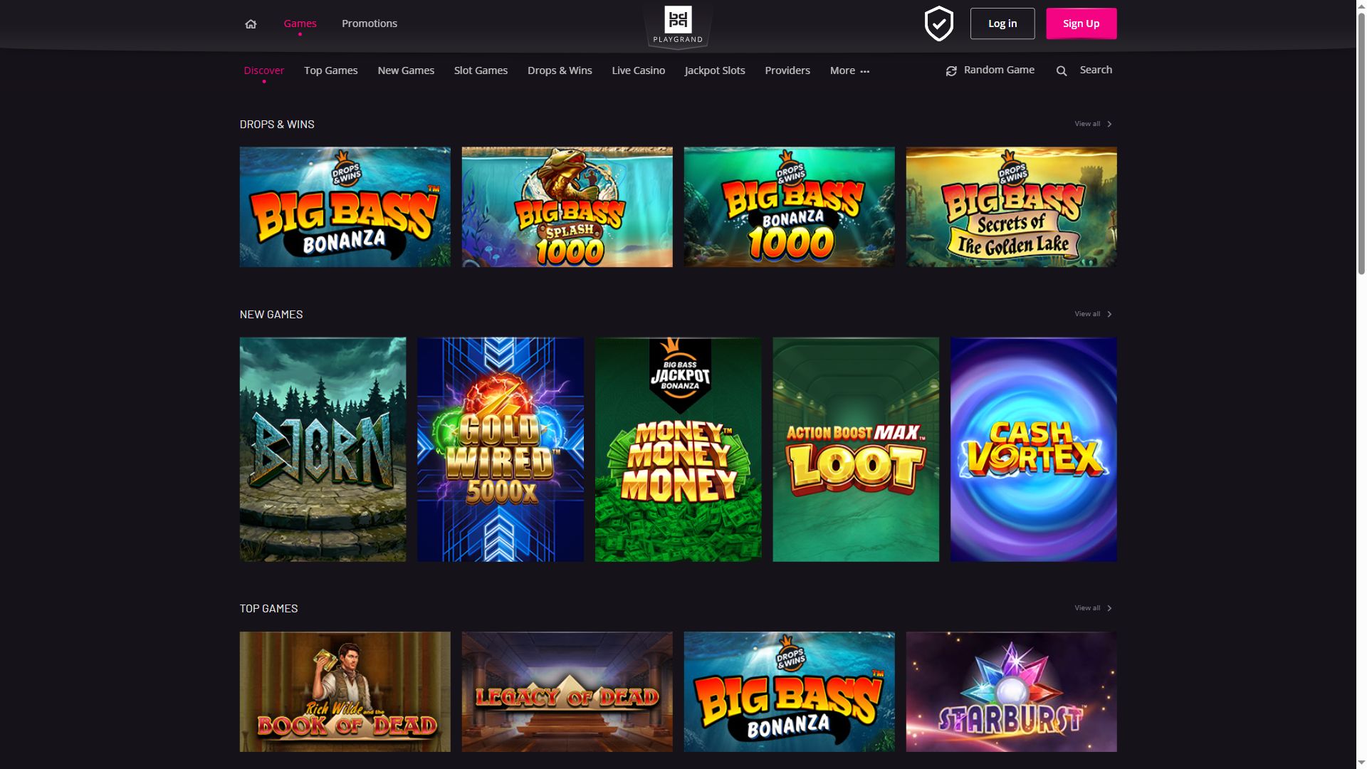 Play Grand Casino — Lobby (Desktop)