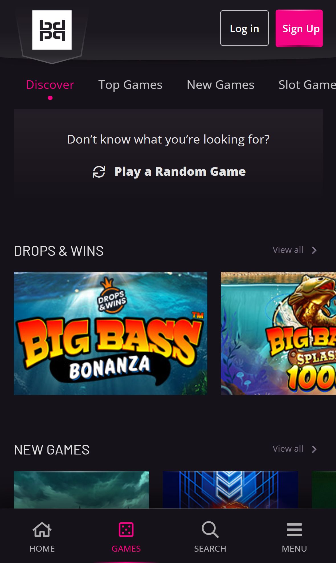 Play Grand Casino — Lobby (Mobile)