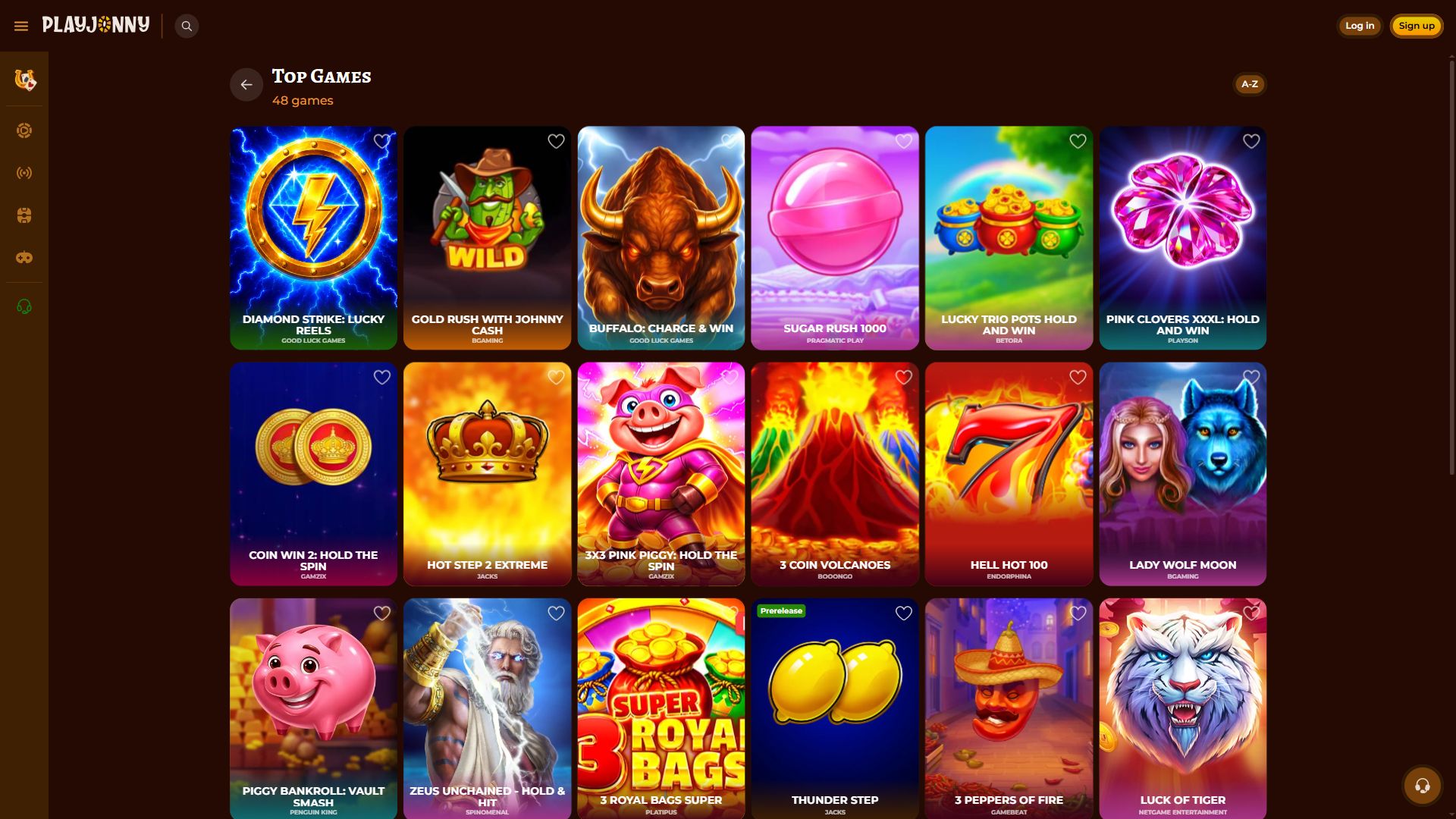 Playjonny — Lobby (Desktop)