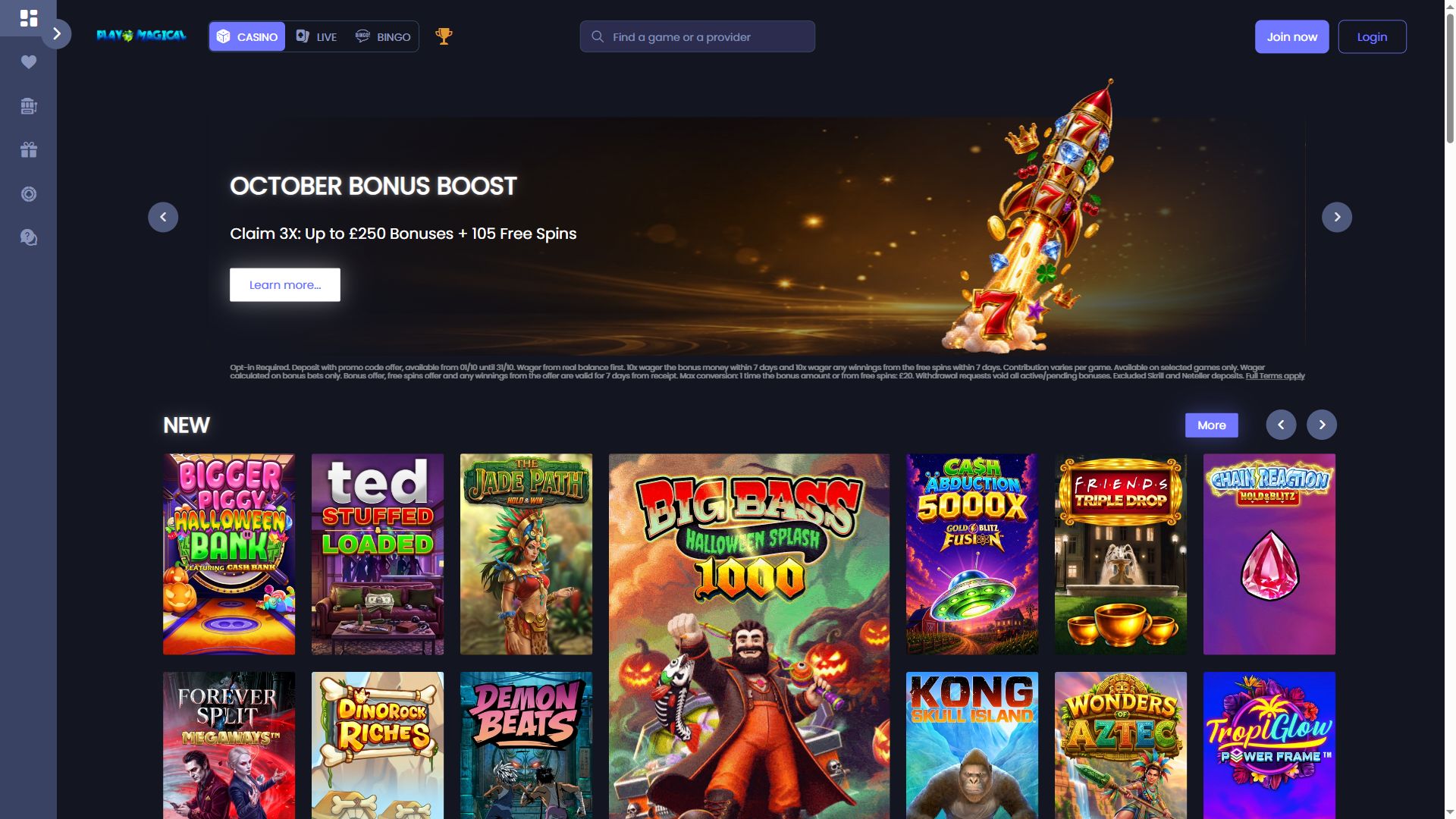 Play Magical — Homepage (Desktop)
