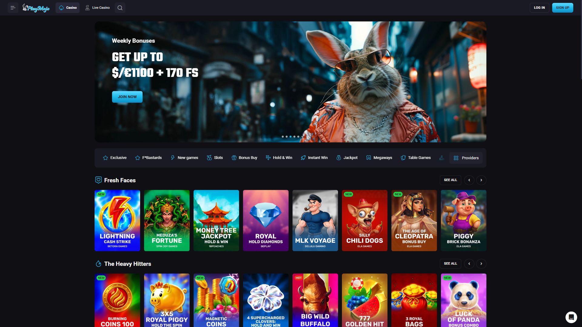 Playmojo — Homepage (Desktop)