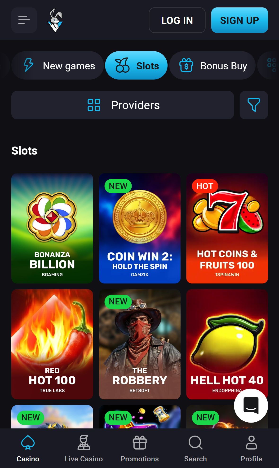 Playmojo — Lobby (Mobile)
